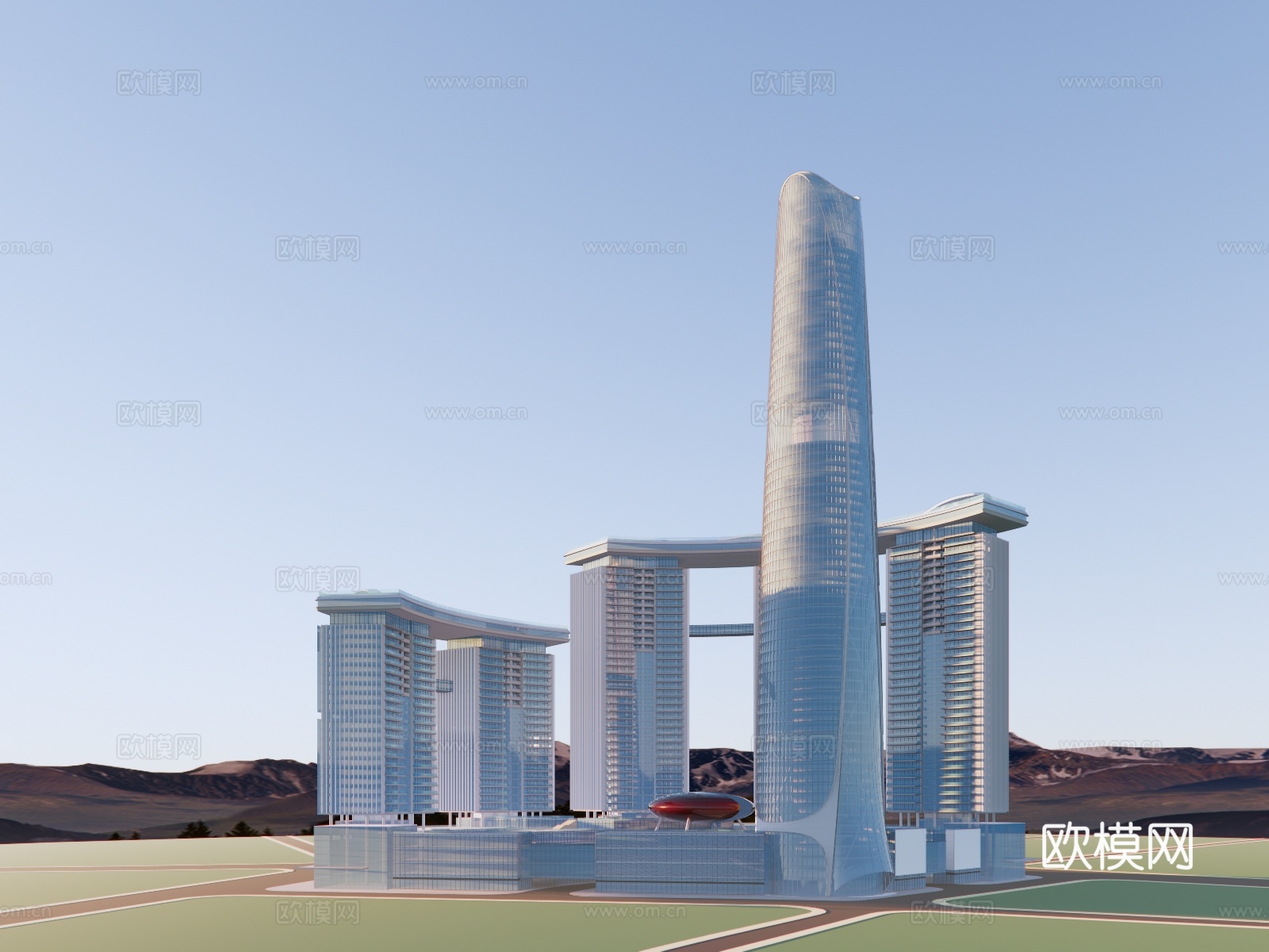 商业综合体高层办公楼su模型