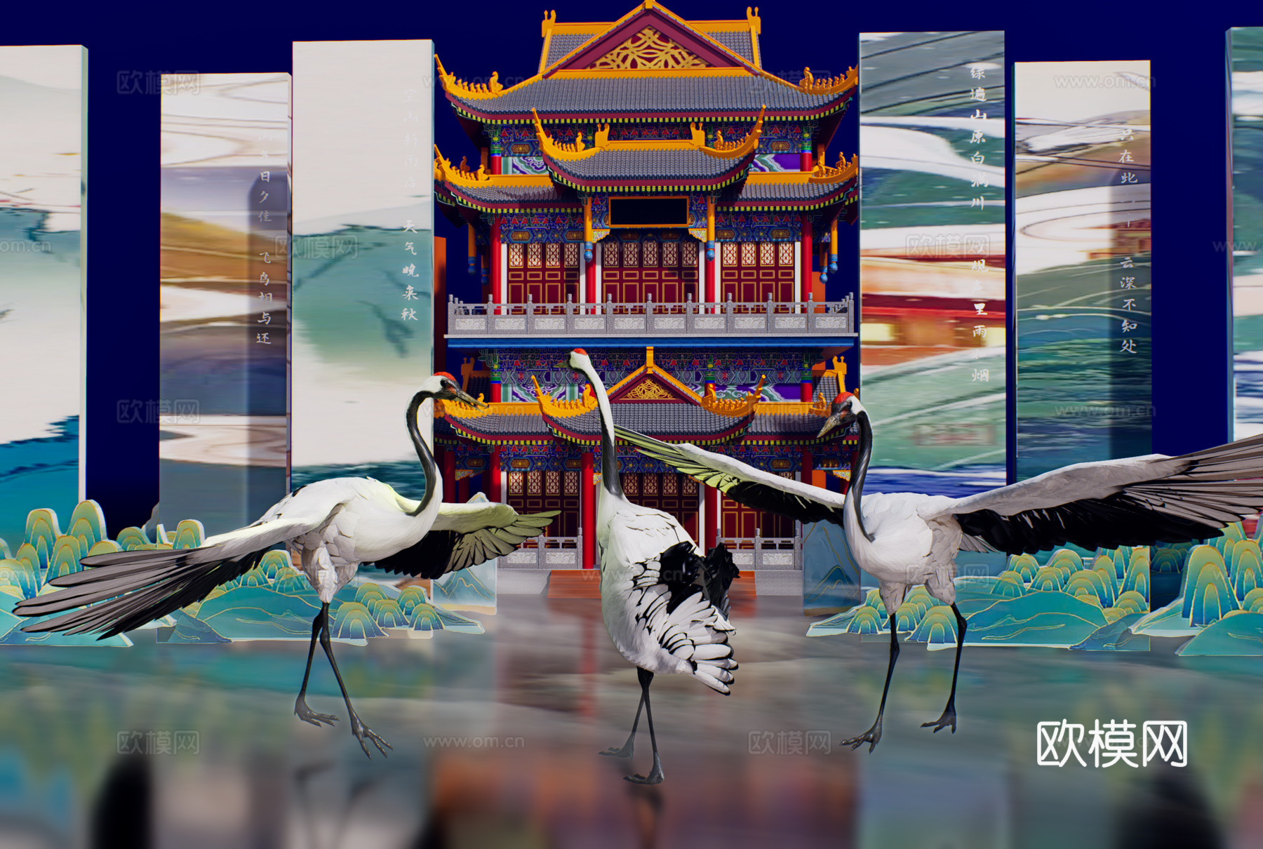 网红打卡工业建筑旧改工厂商业街su模型