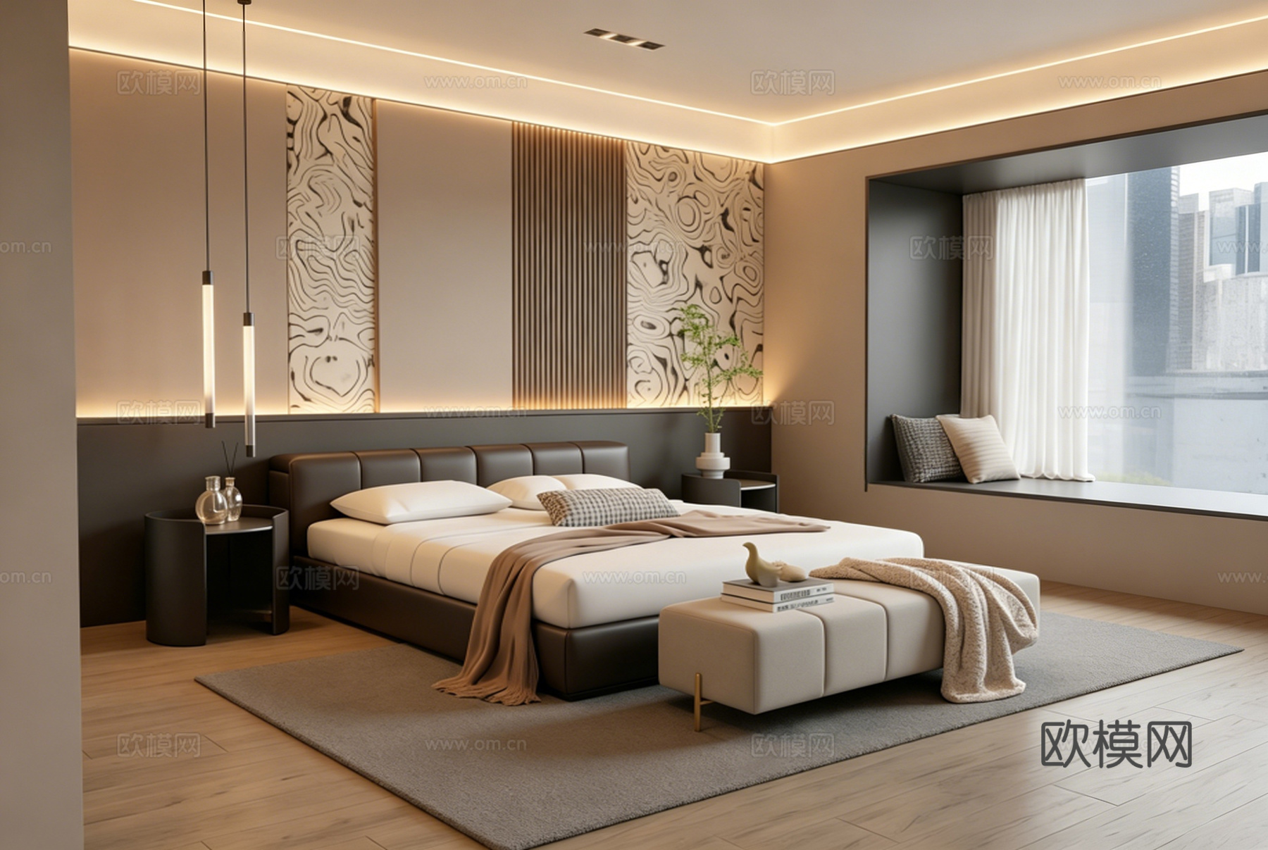 意式 家装 室内简约 轻奢风 格餐厅 客厅 卧室设计su模型