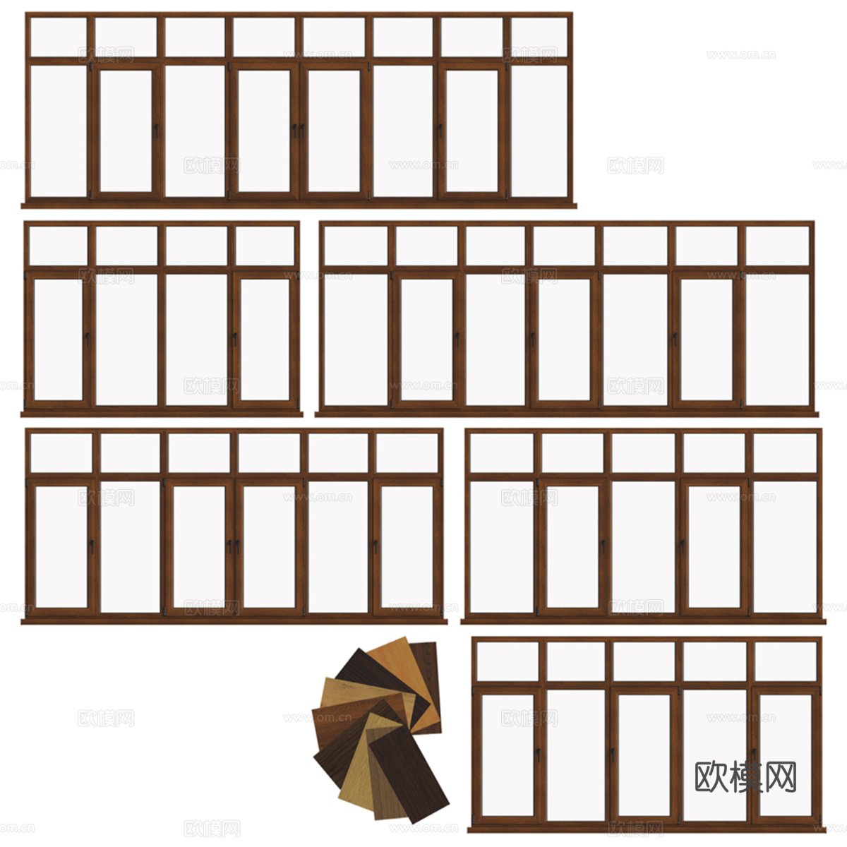 铝合金窗 63d模型