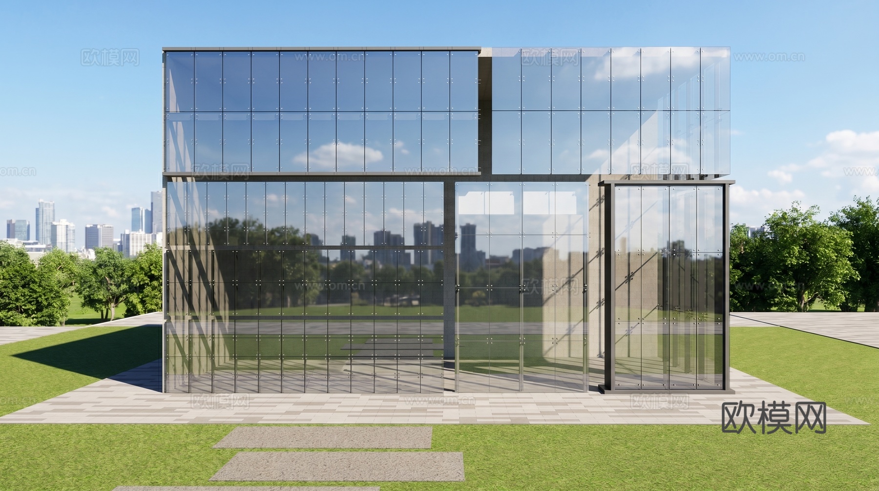 建筑外观 玻璃幕墙su模型