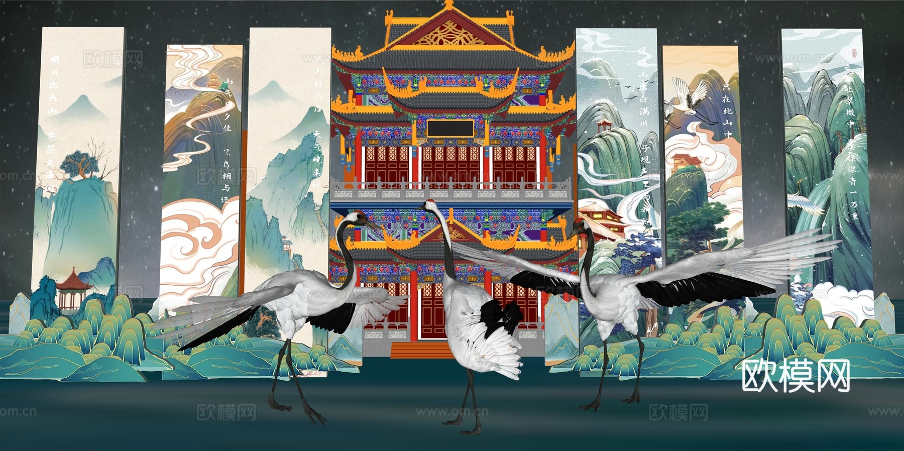 网红打卡工业建筑旧改工厂商业街su模型