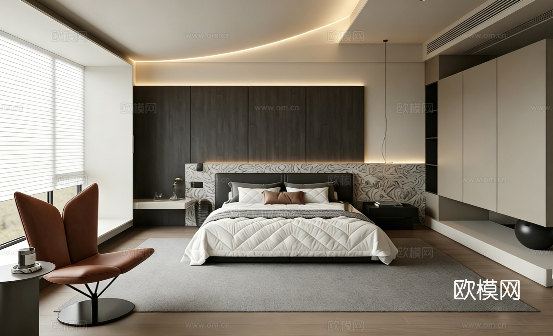 意式 家装 室内简约 轻奢风 格餐厅 客厅 卧室设计su模型