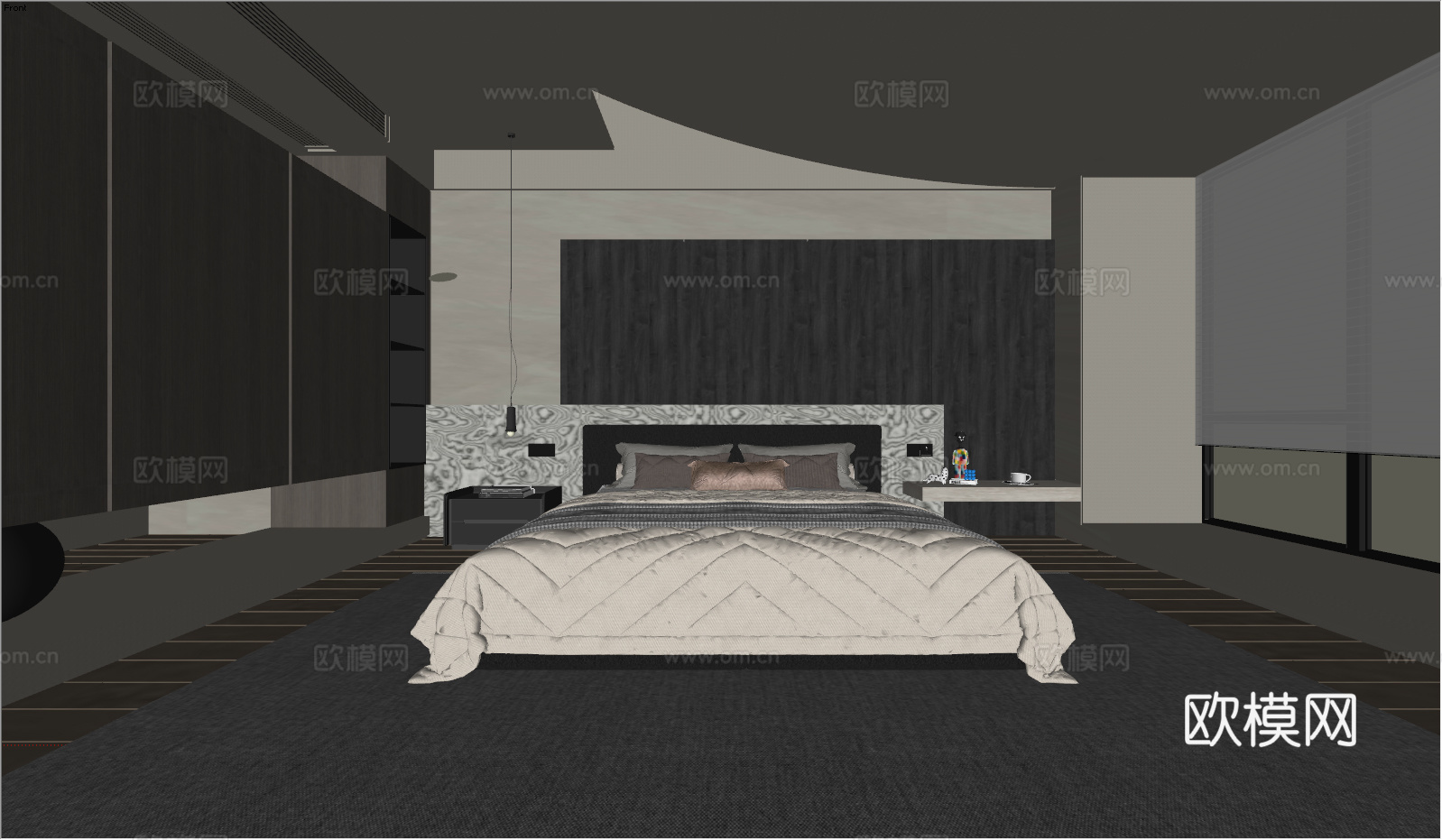 意式 家装 室内简约 轻奢风 格餐厅 客厅 卧室设计su模型