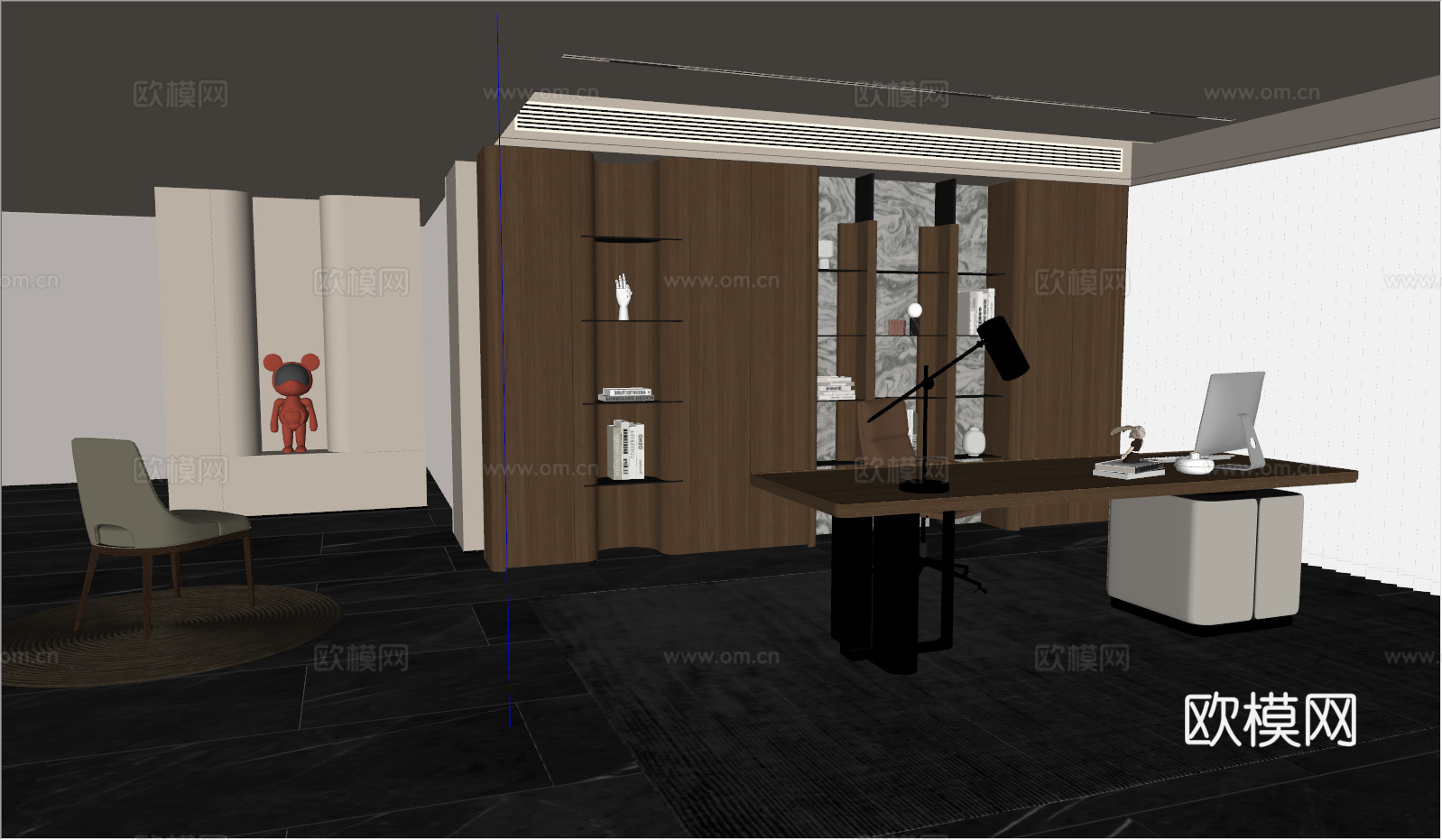 意式 家装 室内简约 轻奢风 格餐厅 客厅 卧室设计su模型