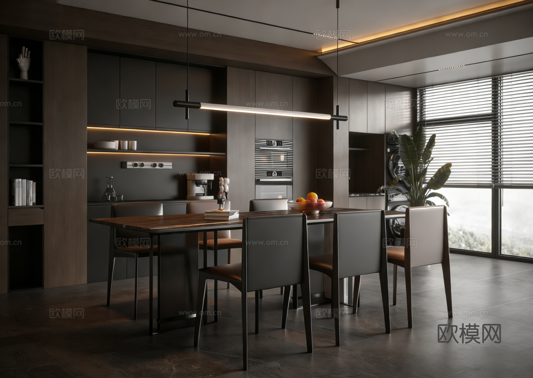 意式 家装 室内简约 轻奢风 格餐厅 客厅 卧室设计su模型