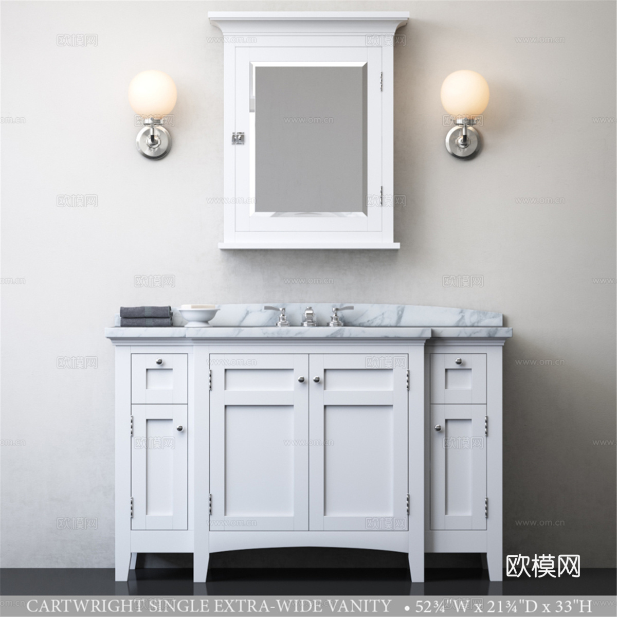 CARTWRIGHT 单人超宽梳妆台3d模型