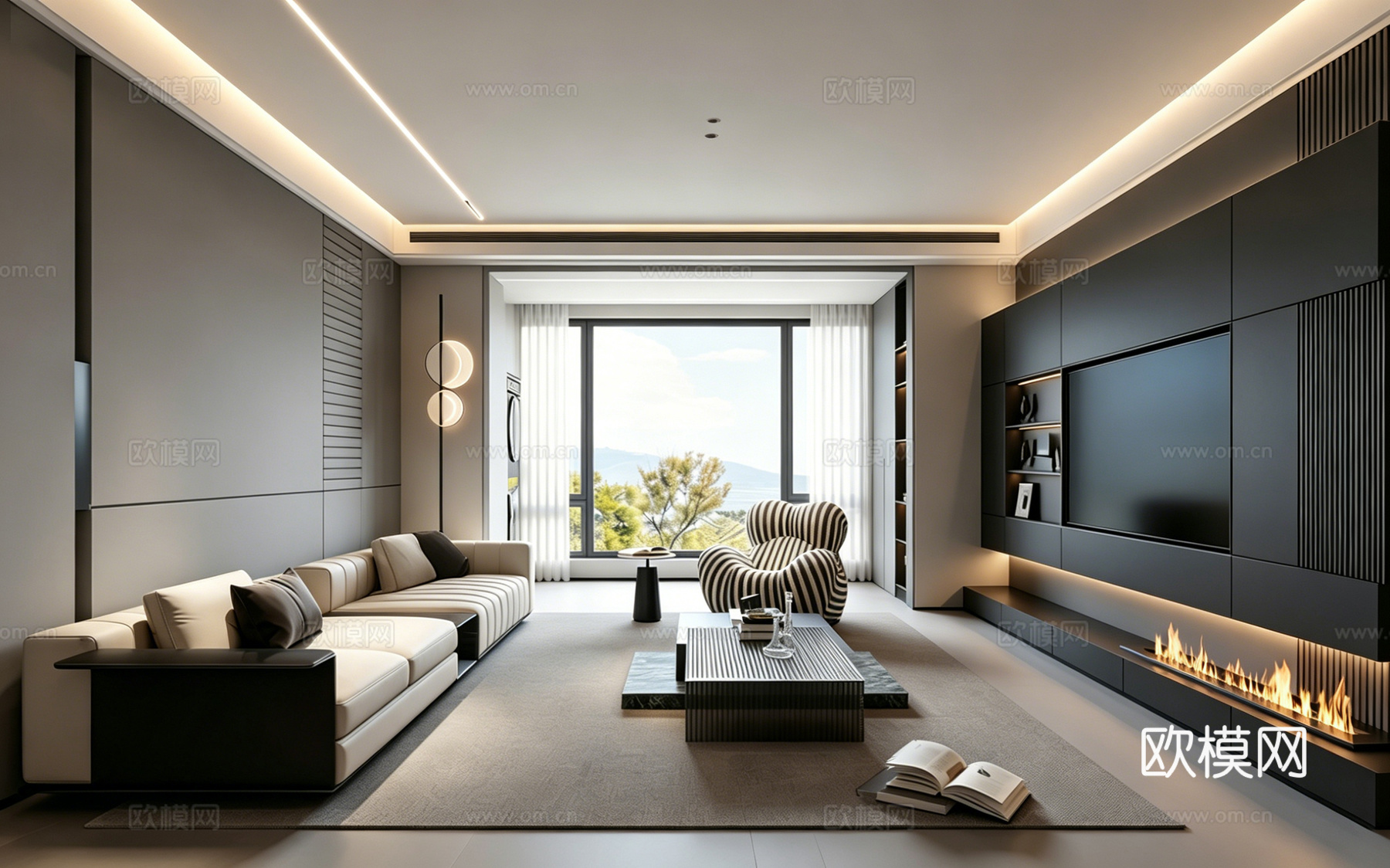 意式 家装 室内简约 轻奢风 格餐厅 客厅 卧室设计su模型