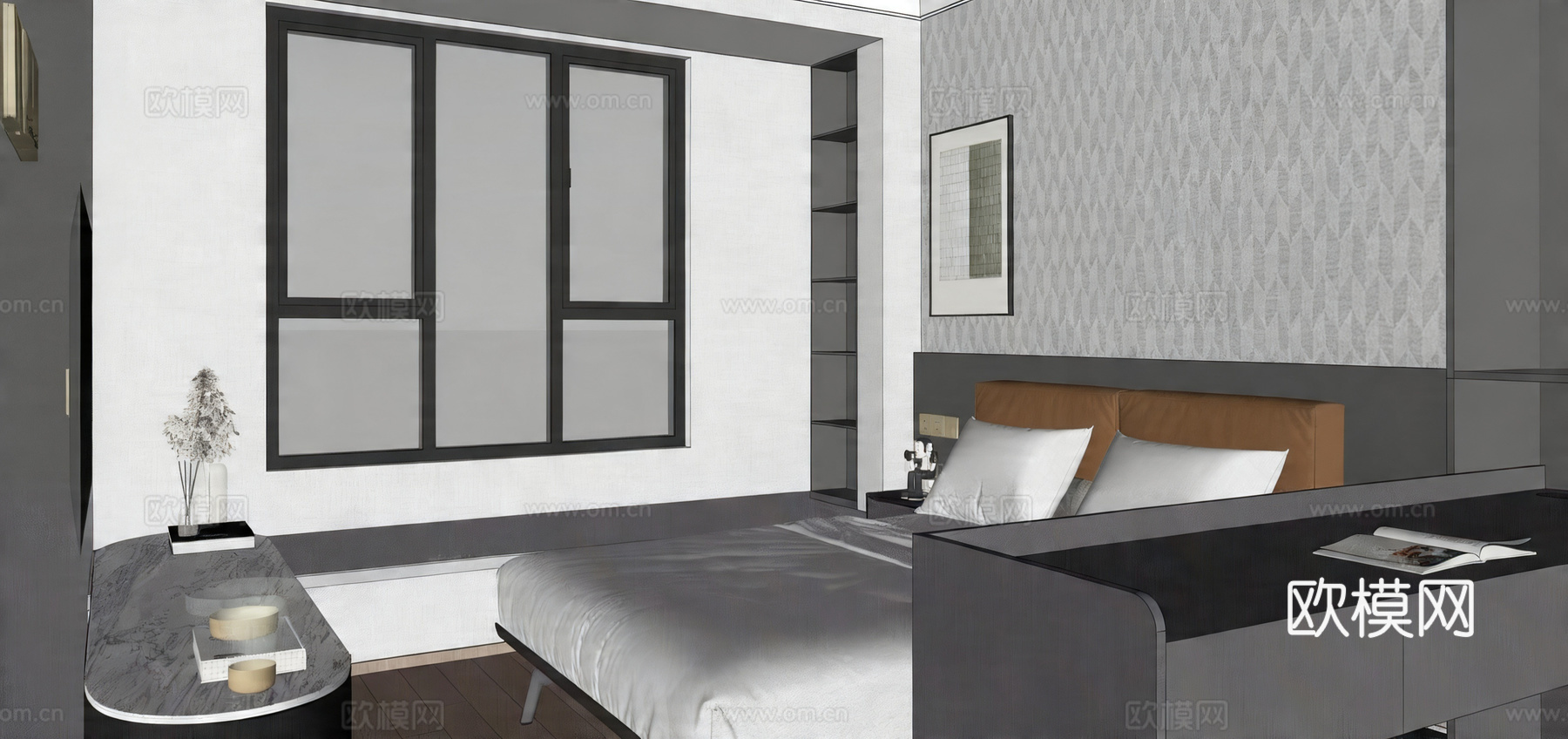 现代简约家装鸟瞰 现代 简约 经典 室内su模型