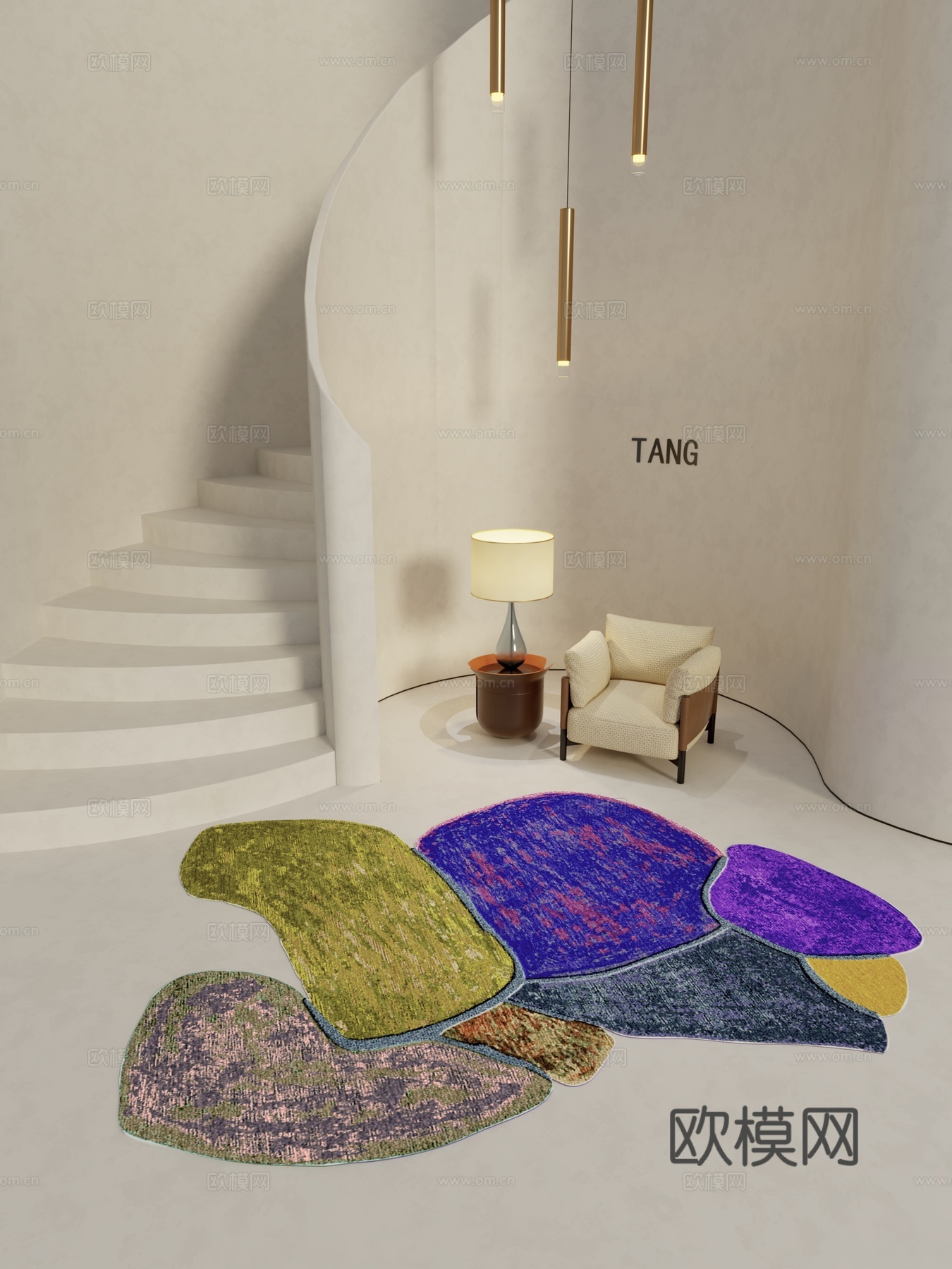 异形地毯 奢华地毯 现代地毯 地毯3d模型