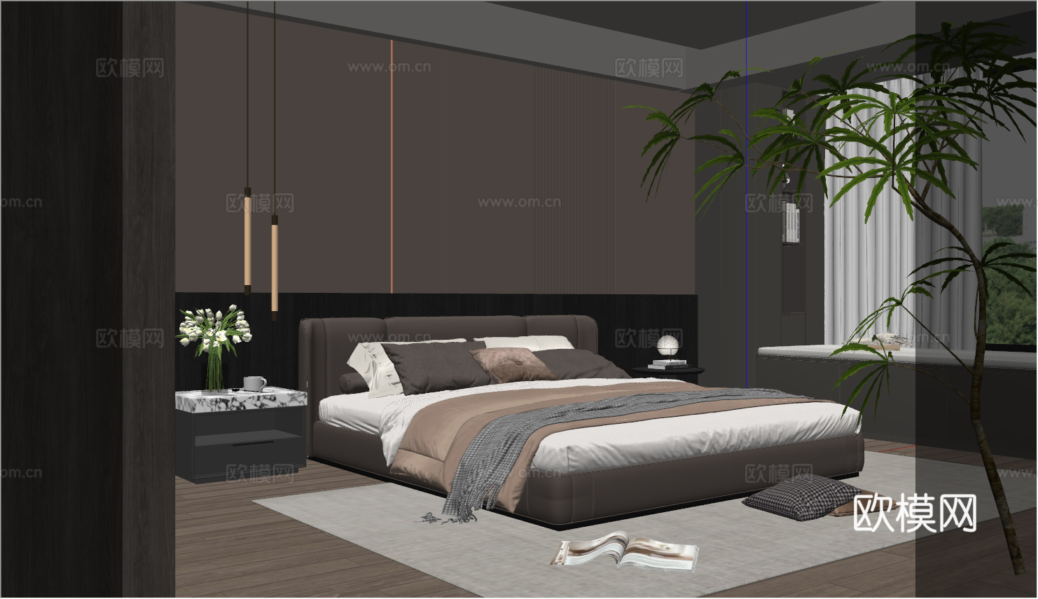 意式 家装 室内简约 轻奢风 格餐厅 客厅 卧室设计su模型