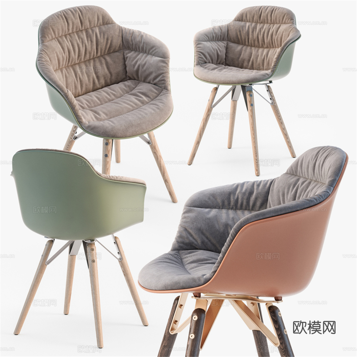 Bontempi Mood 软包扶手椅3d模型