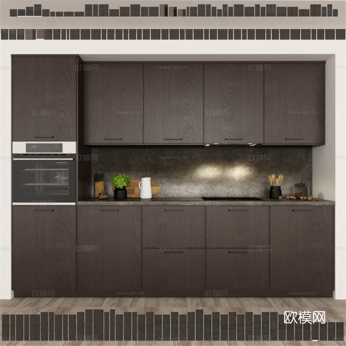 厨房 宜家 Method Ekestad 棕色。3d模型