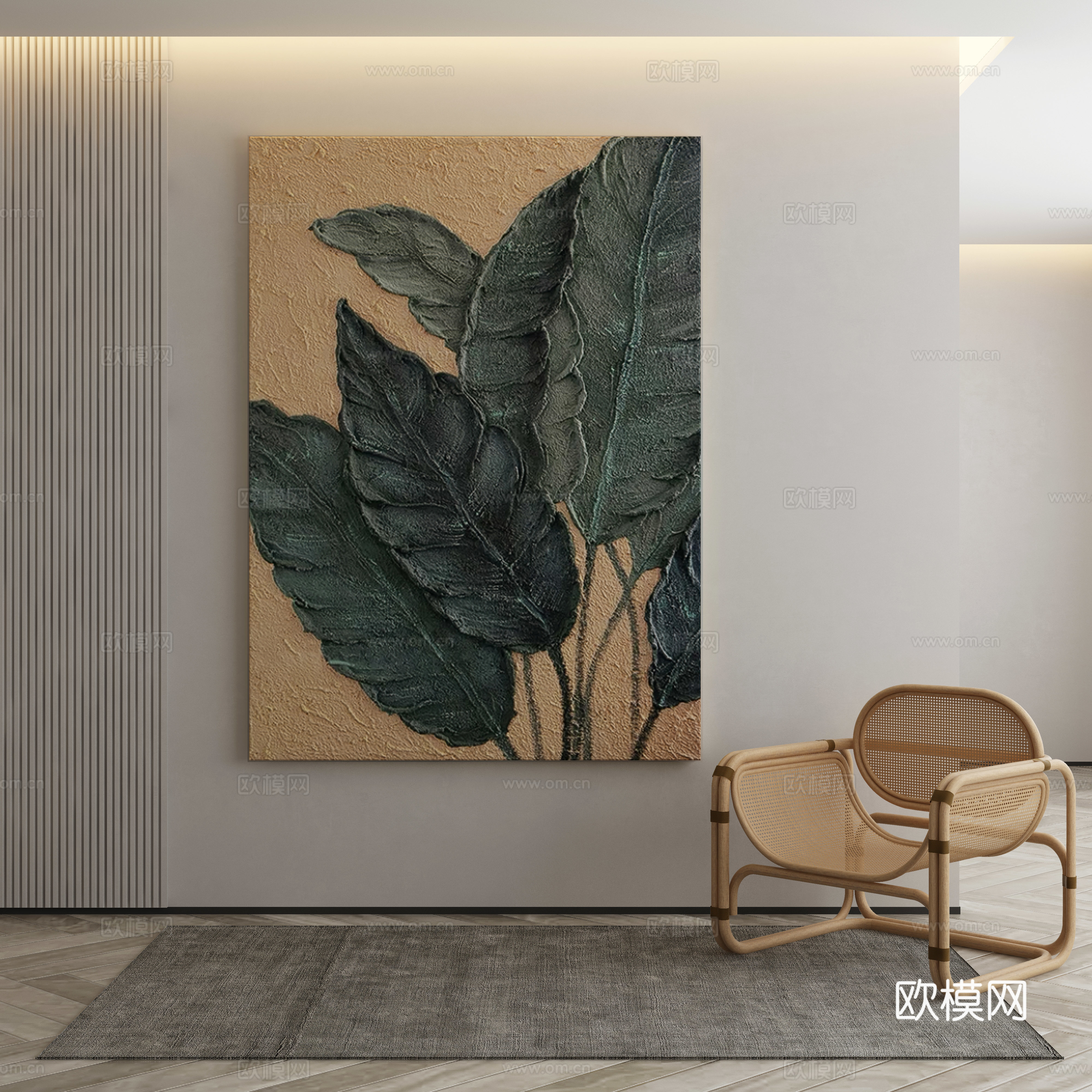 现代简约抽象挂画3d模型