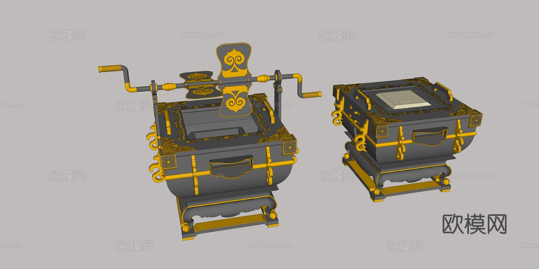 怀旧复古博物馆展示su模型