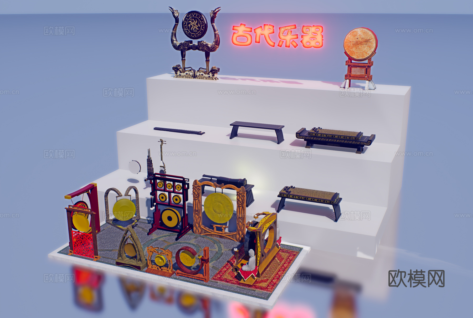 怀旧复古博物馆展示su模型