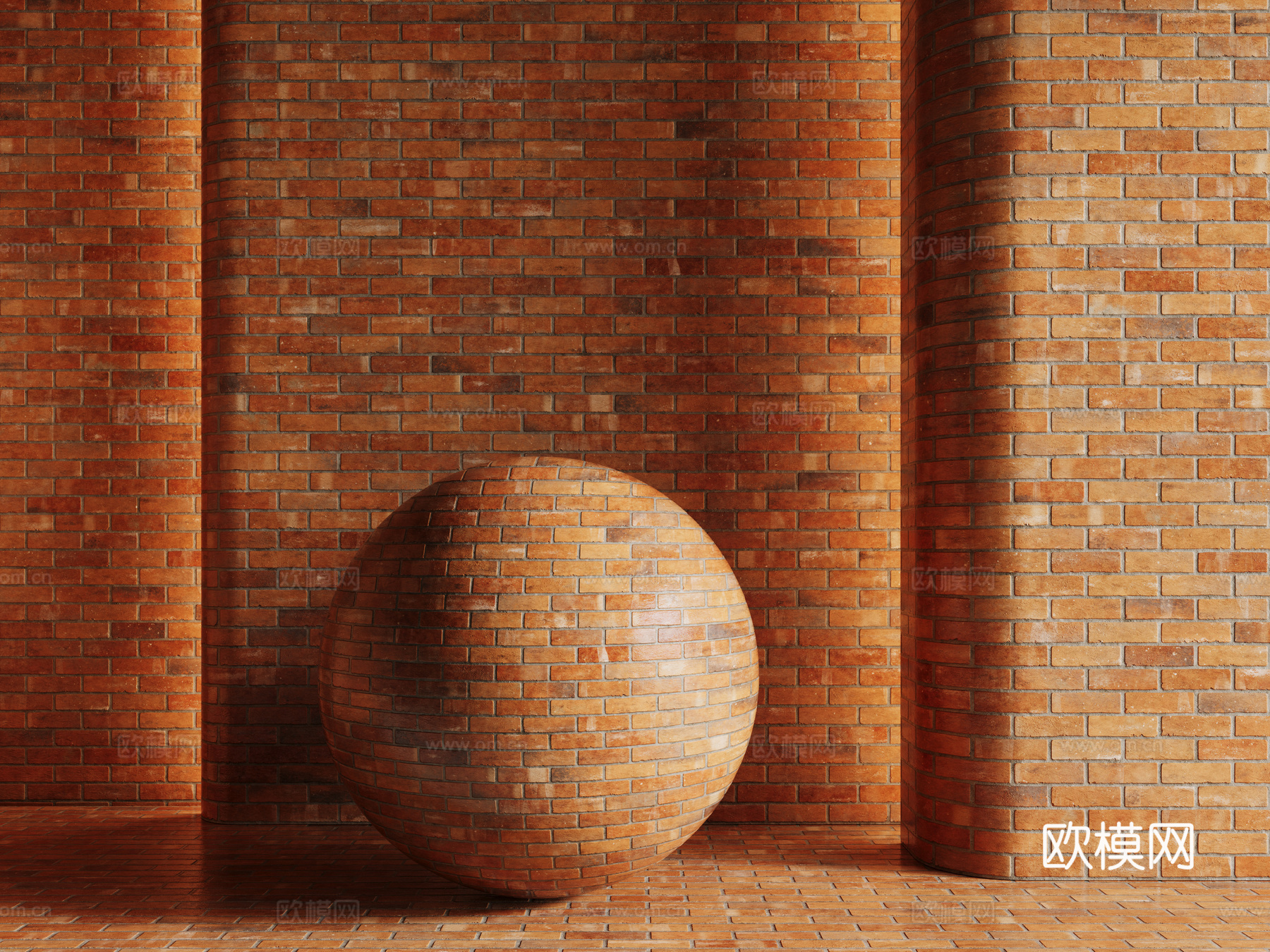 现代砖墙 红色砖墙 仿古砖墙 文化砖墙 工业砖墙su模型