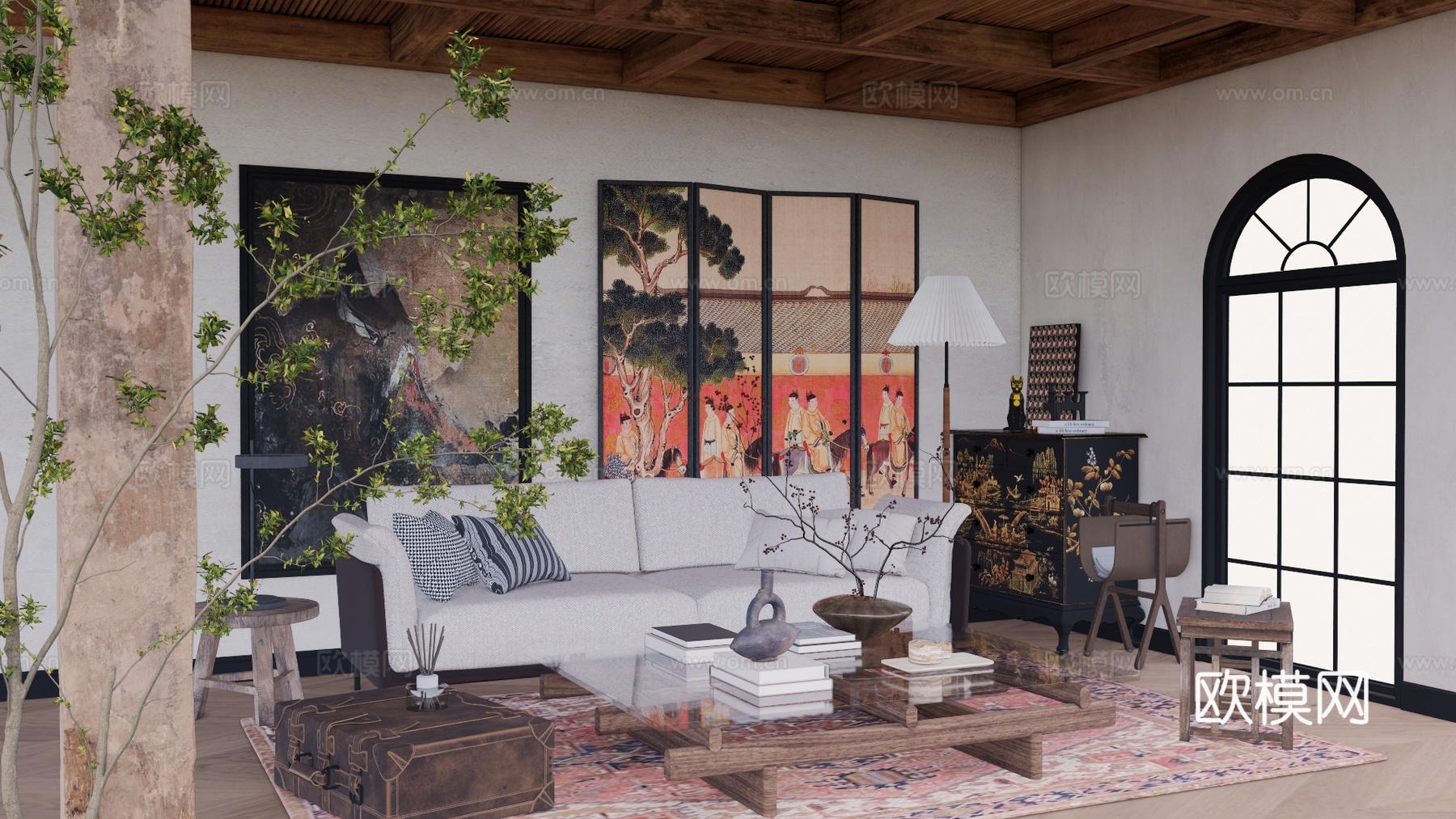 客餐厅 餐厅 家装 卧室su模型