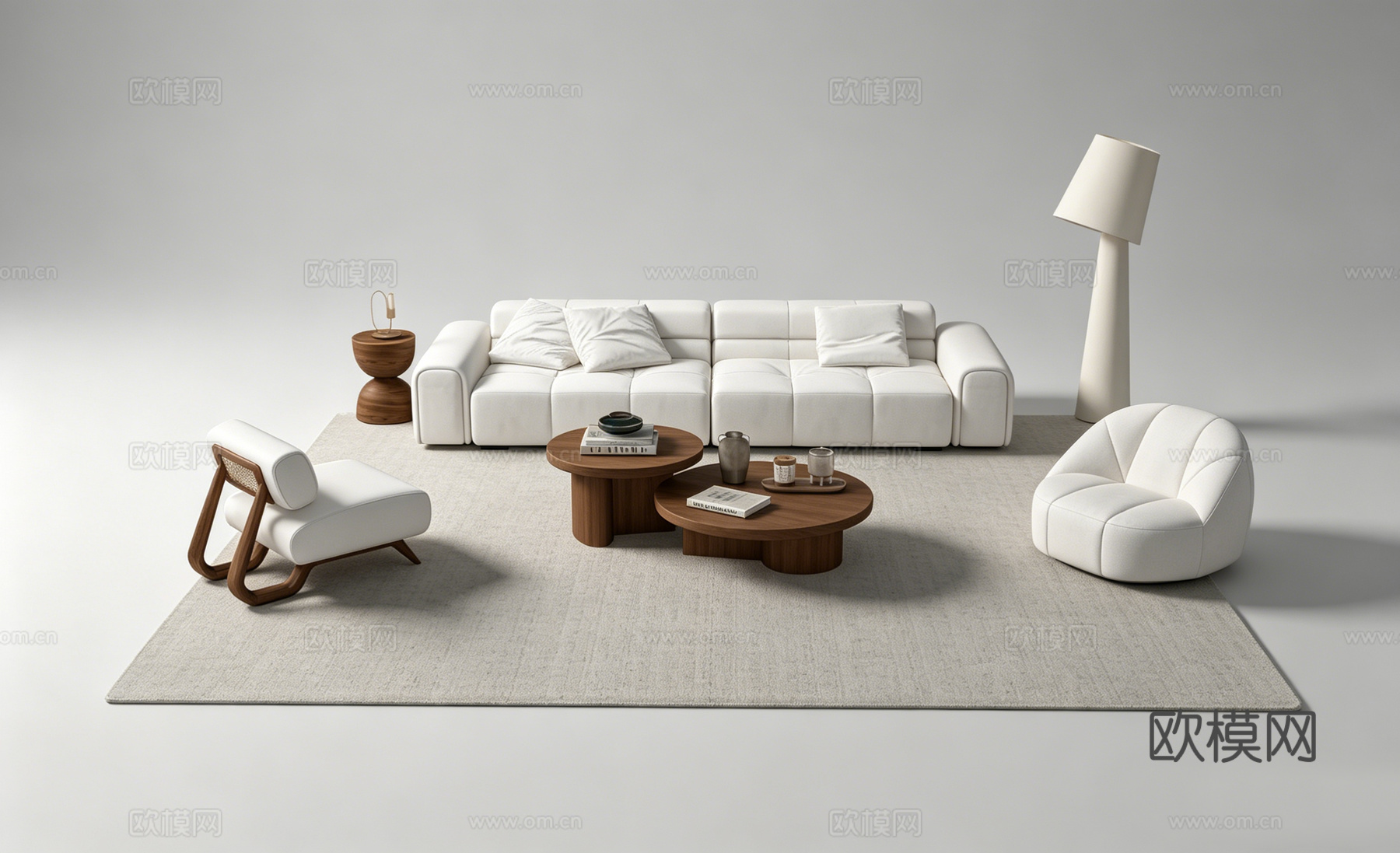 中古风客厅沙发组合su模型