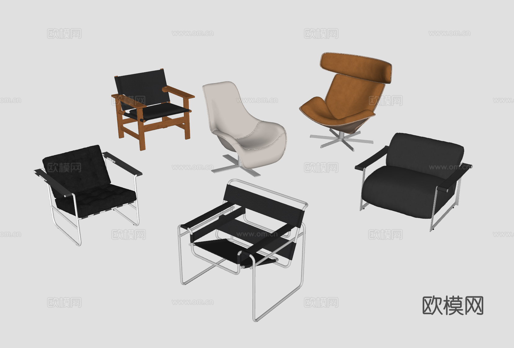 现代单椅su模型