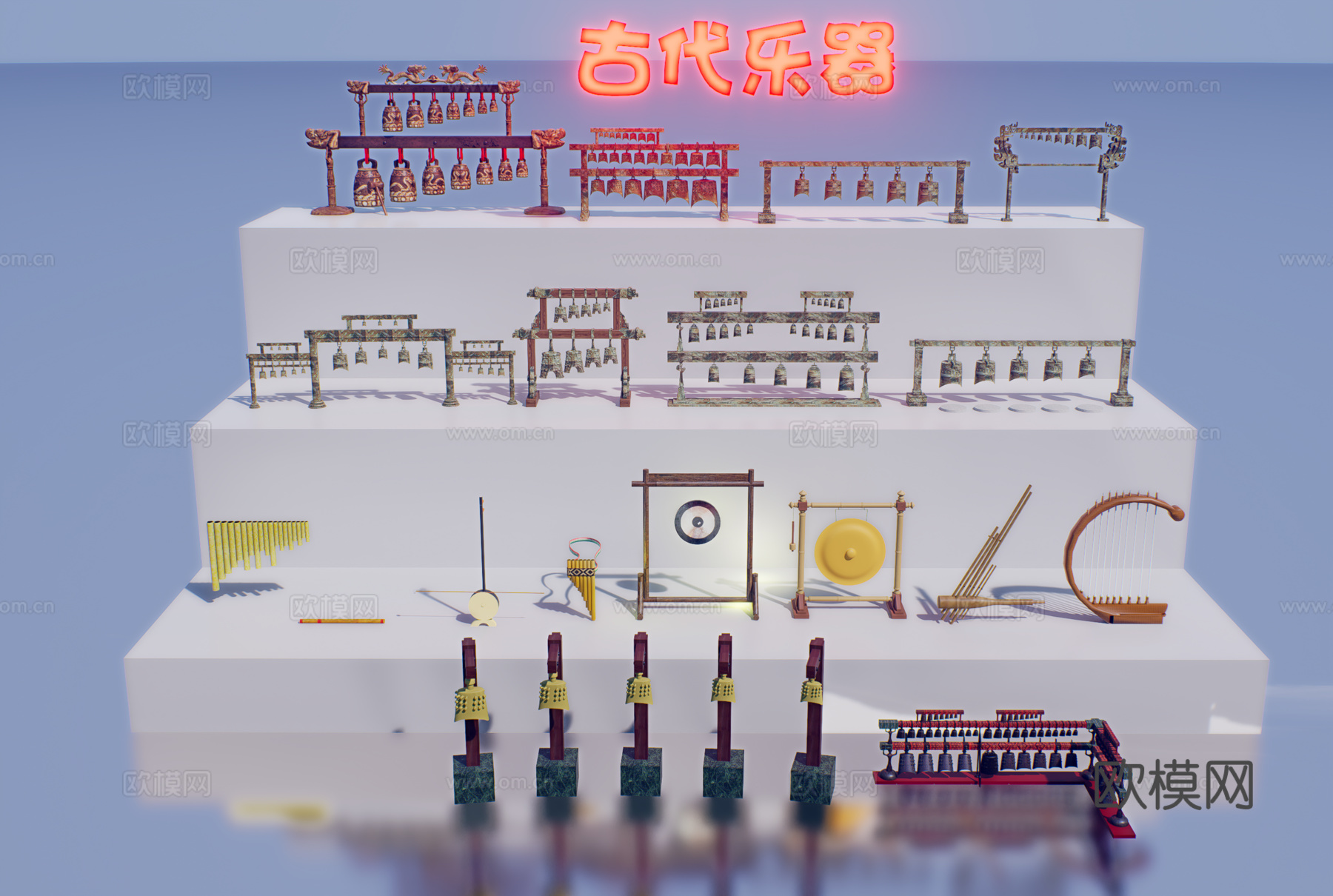 怀旧复古博物馆展示su模型