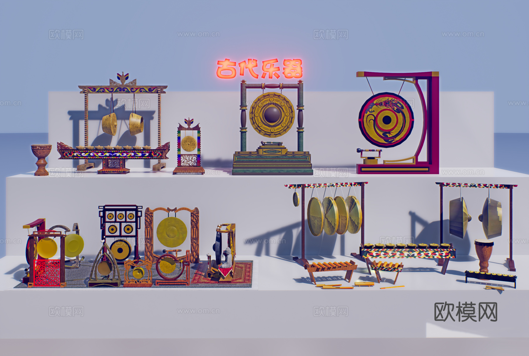 怀旧复古博物馆展示su模型