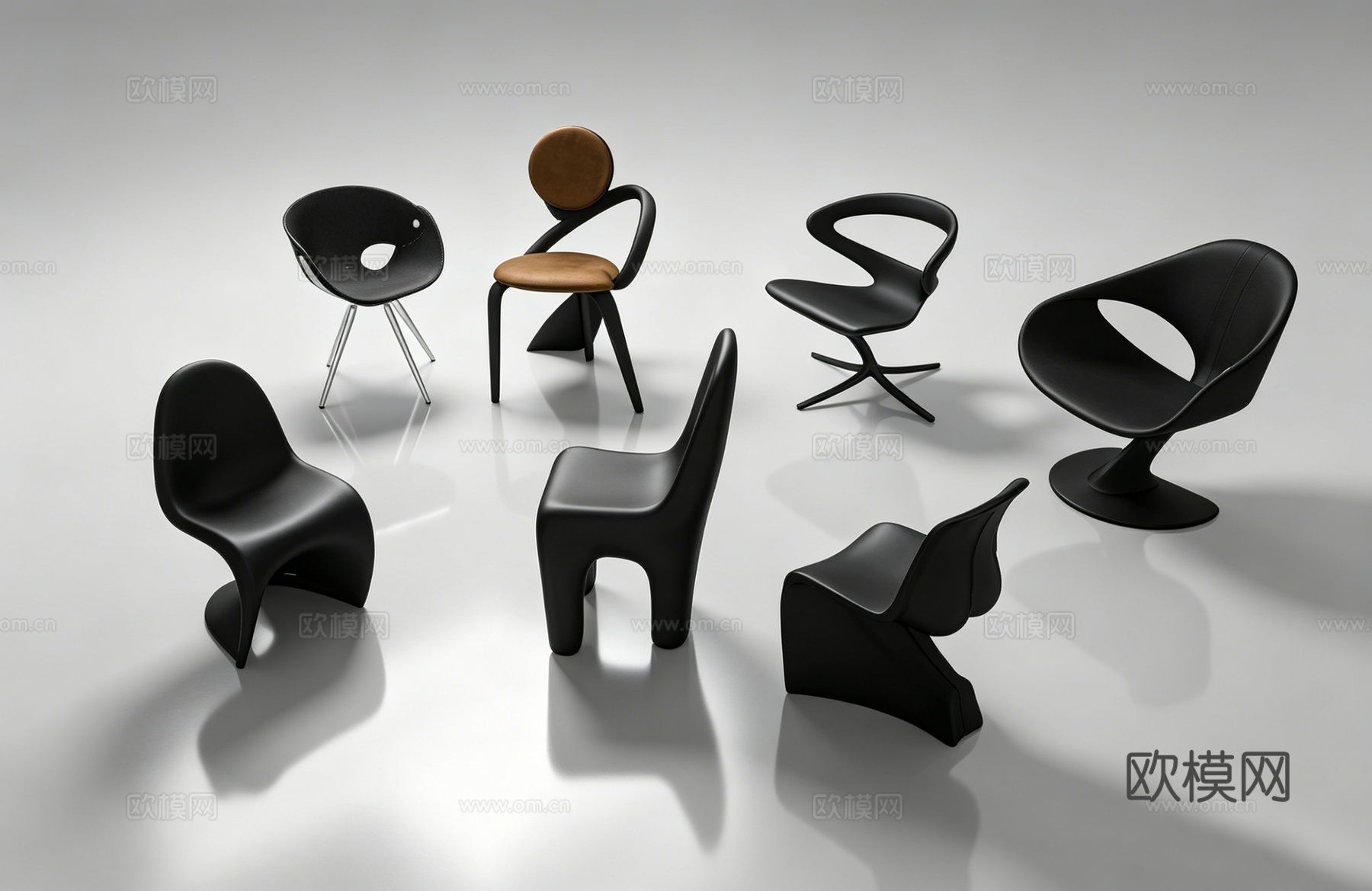 现代单椅su模型