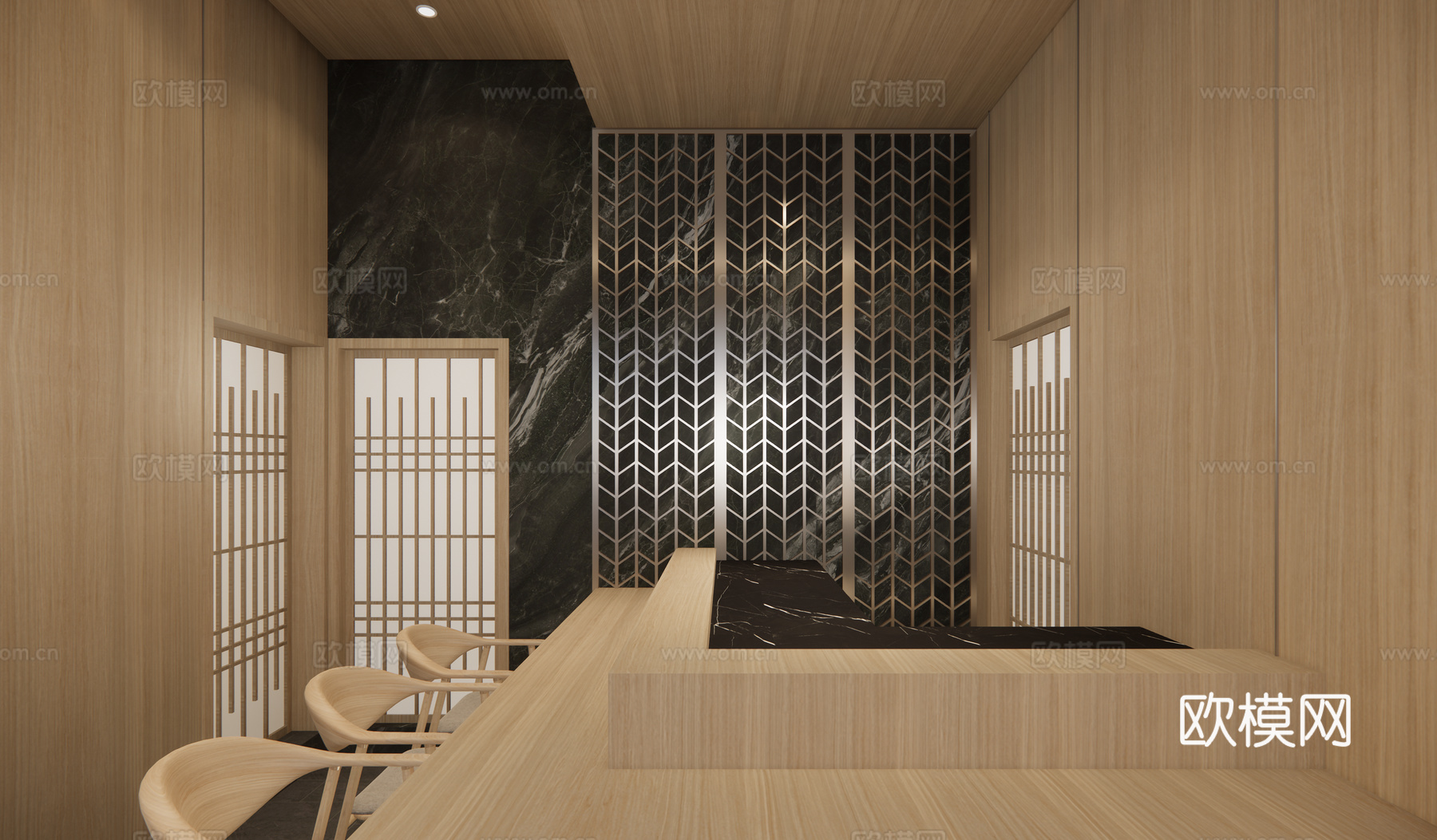 日式料理店su模型