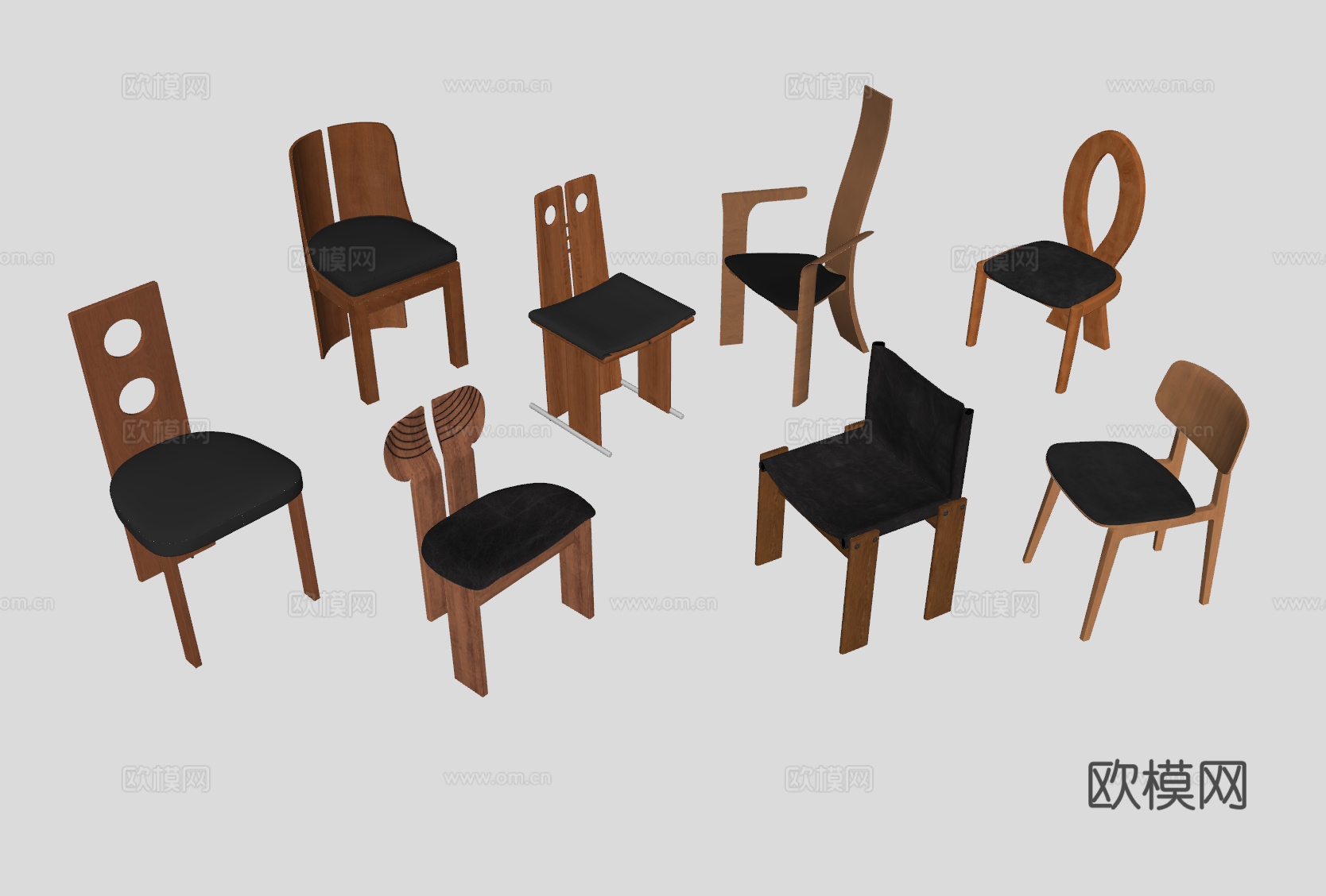 中古风单椅su模型