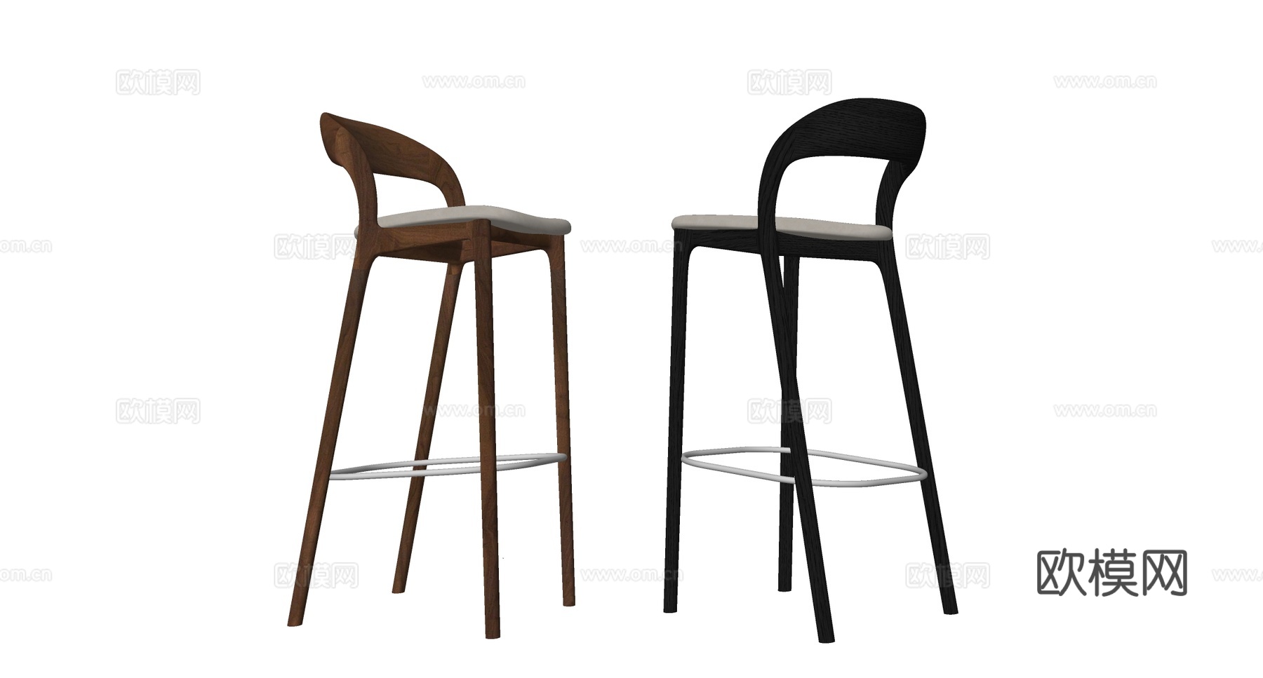 现代中古吧椅su模型