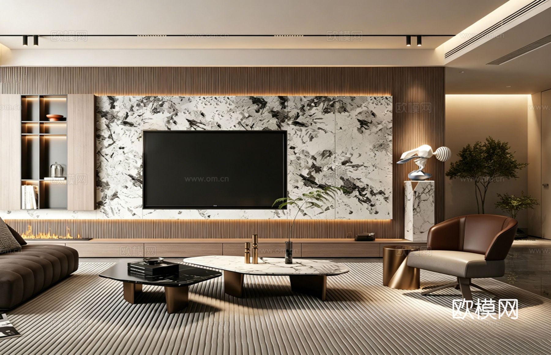 意式 家装 室内简约 轻奢风 格餐厅 客厅 卧室设计su模型