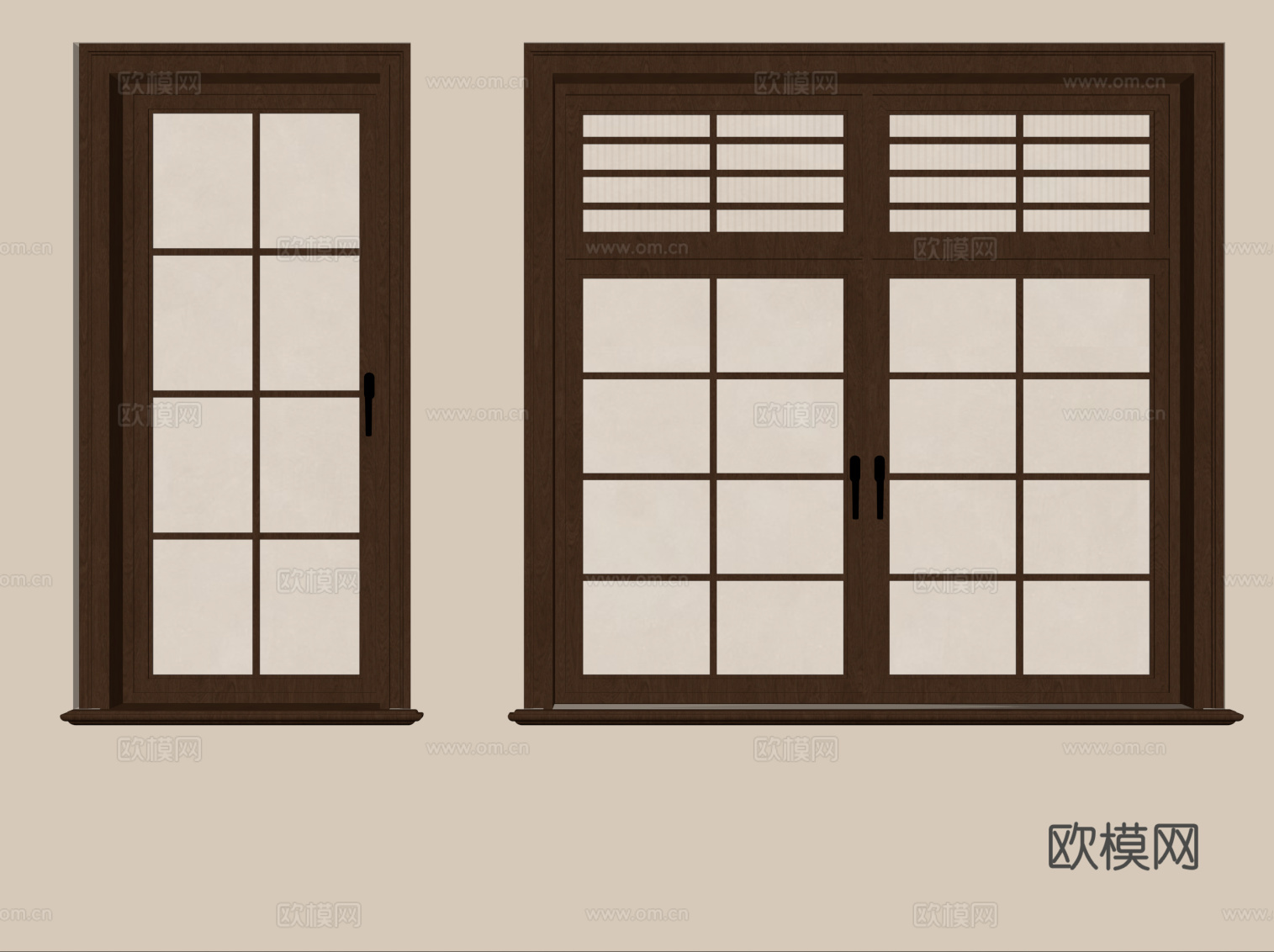 现代窗户 中古风窗户su模型