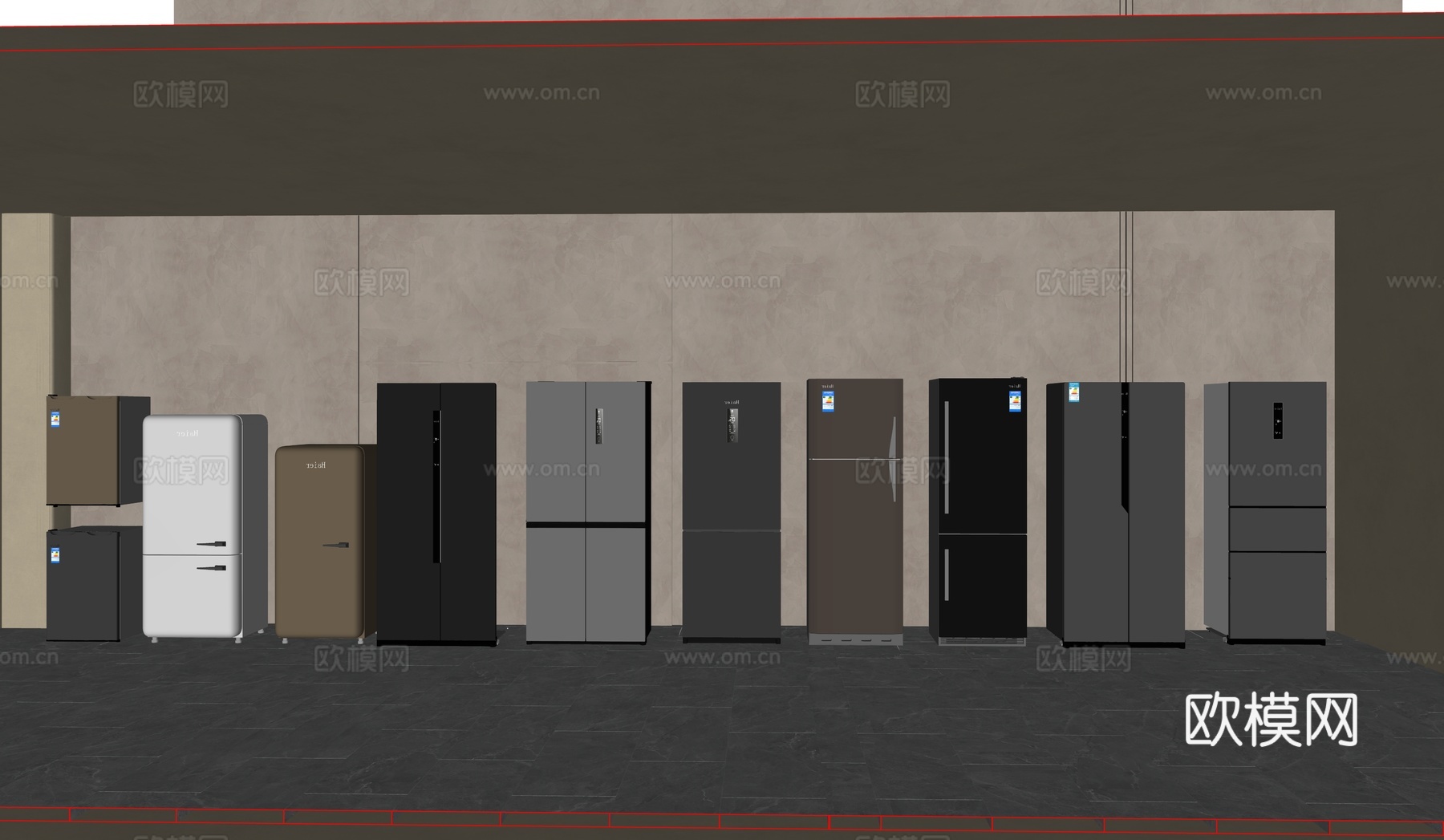 单门冰箱  双门冰箱su模型