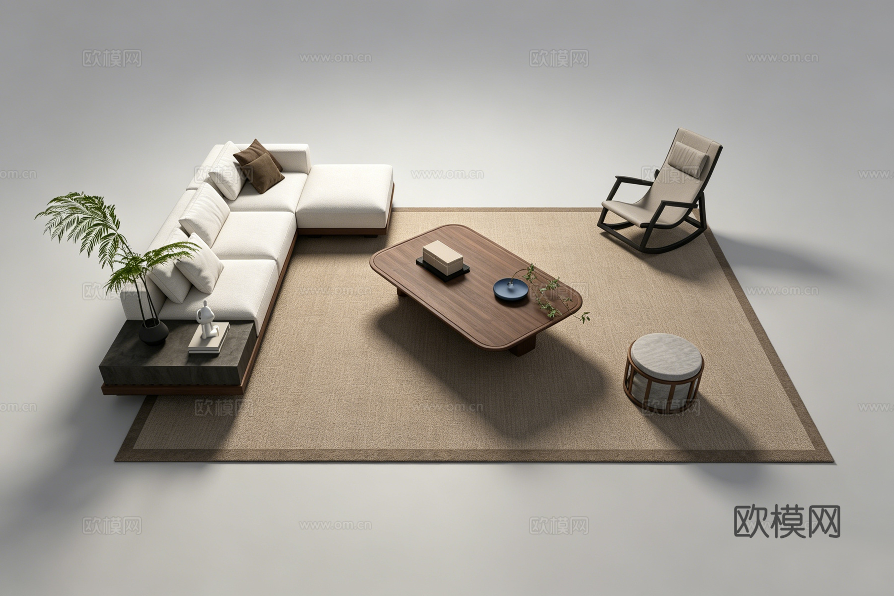 新中式沙发组合su模型