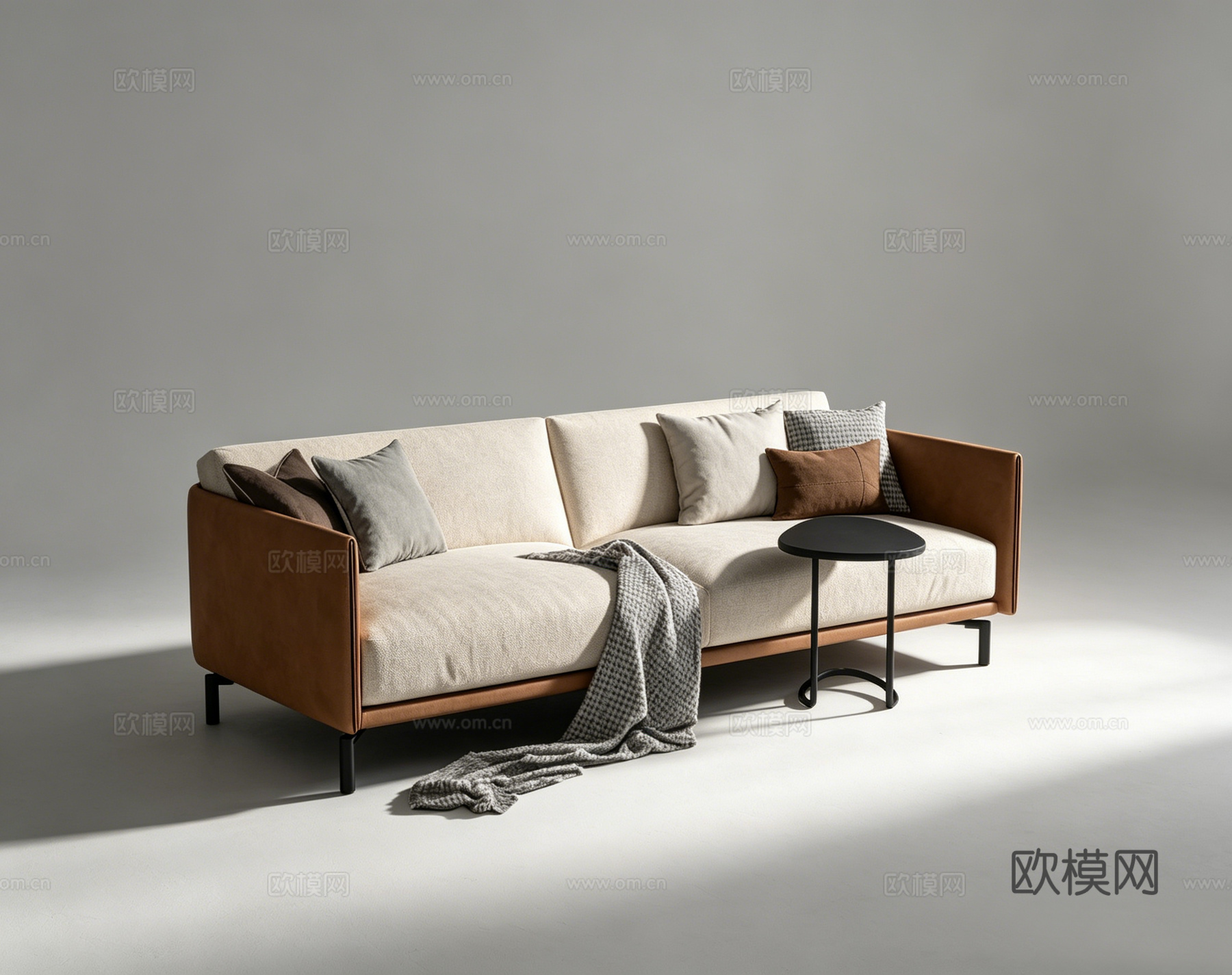 现代多人沙发su模型