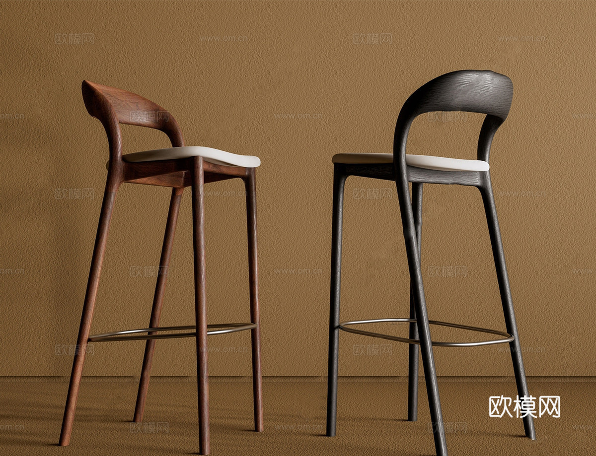 现代中古吧椅su模型