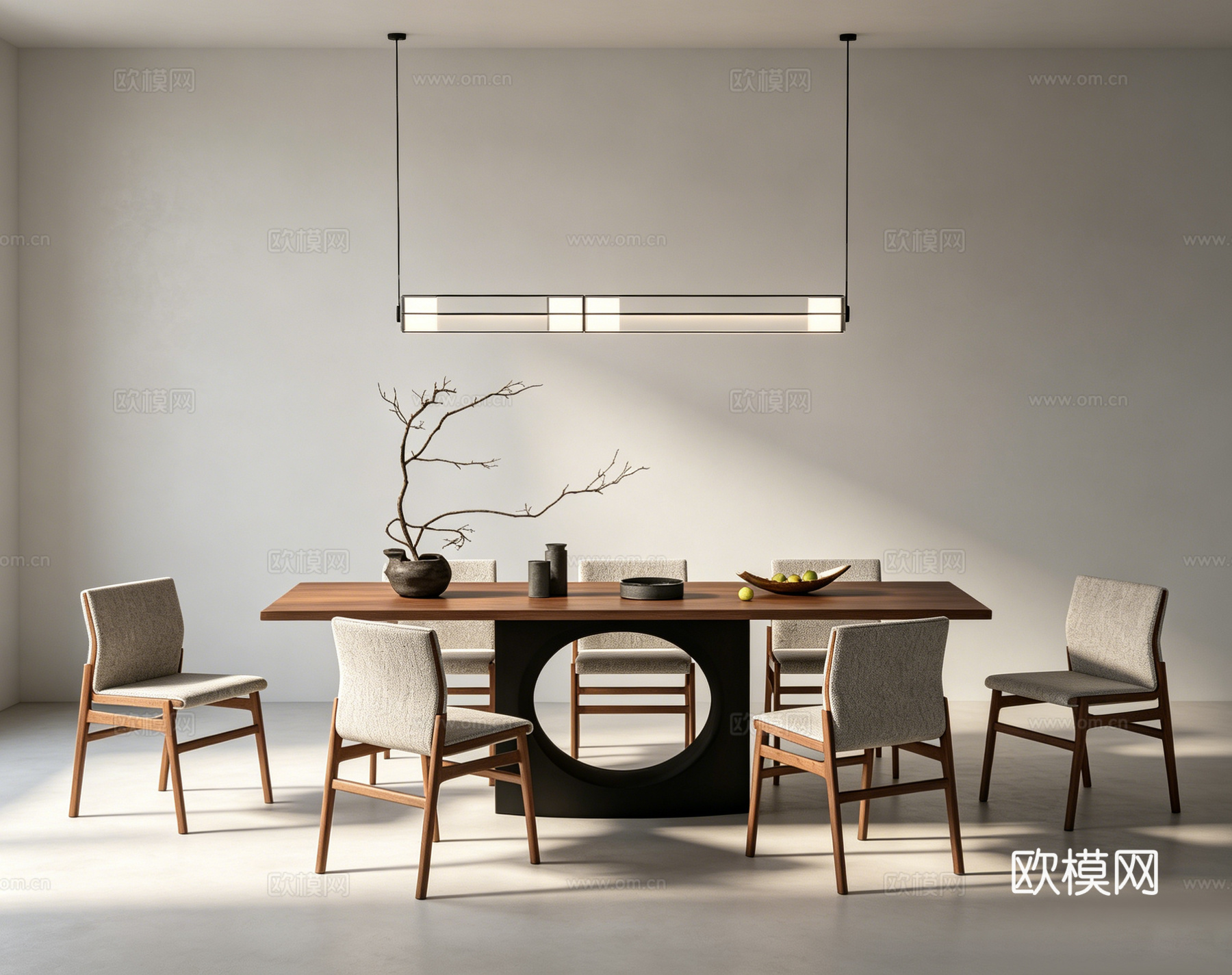 中古风餐桌书桌su模型