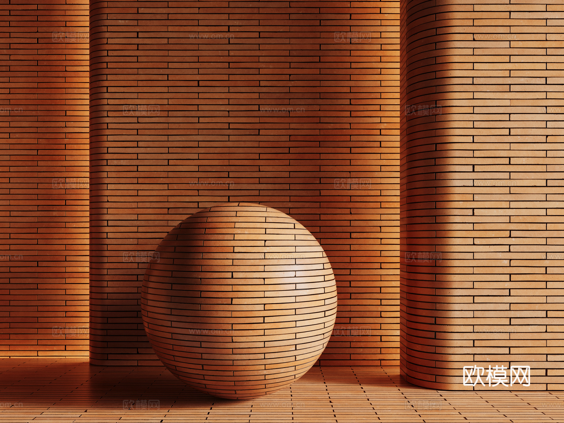 现代砖墙 红色砖墙 仿古砖墙 文化砖墙 工业砖墙3d模型