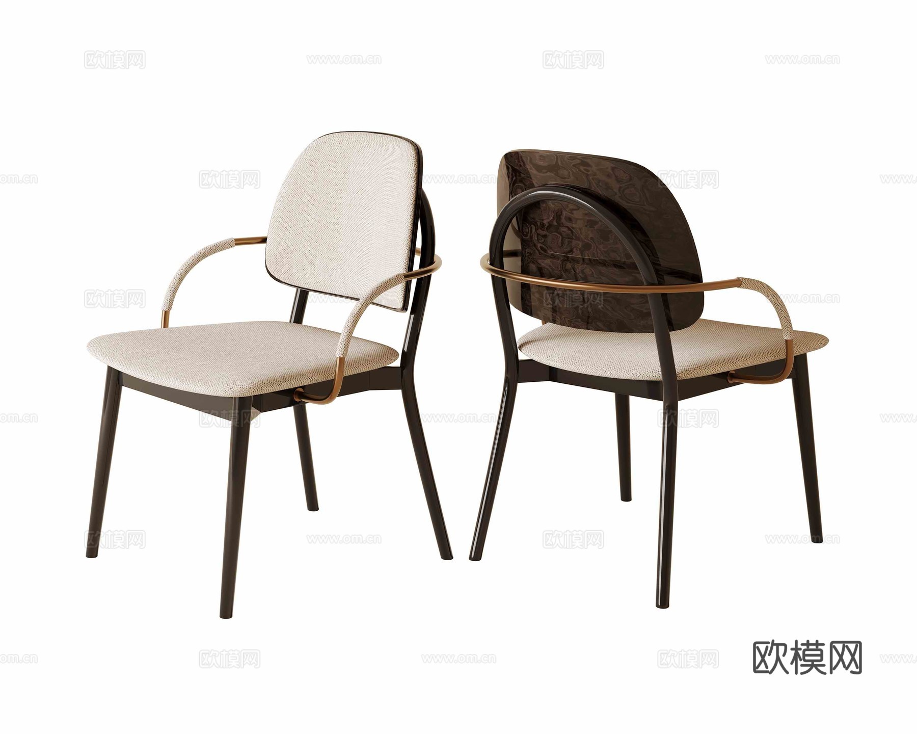 意式轻奢餐椅su模型