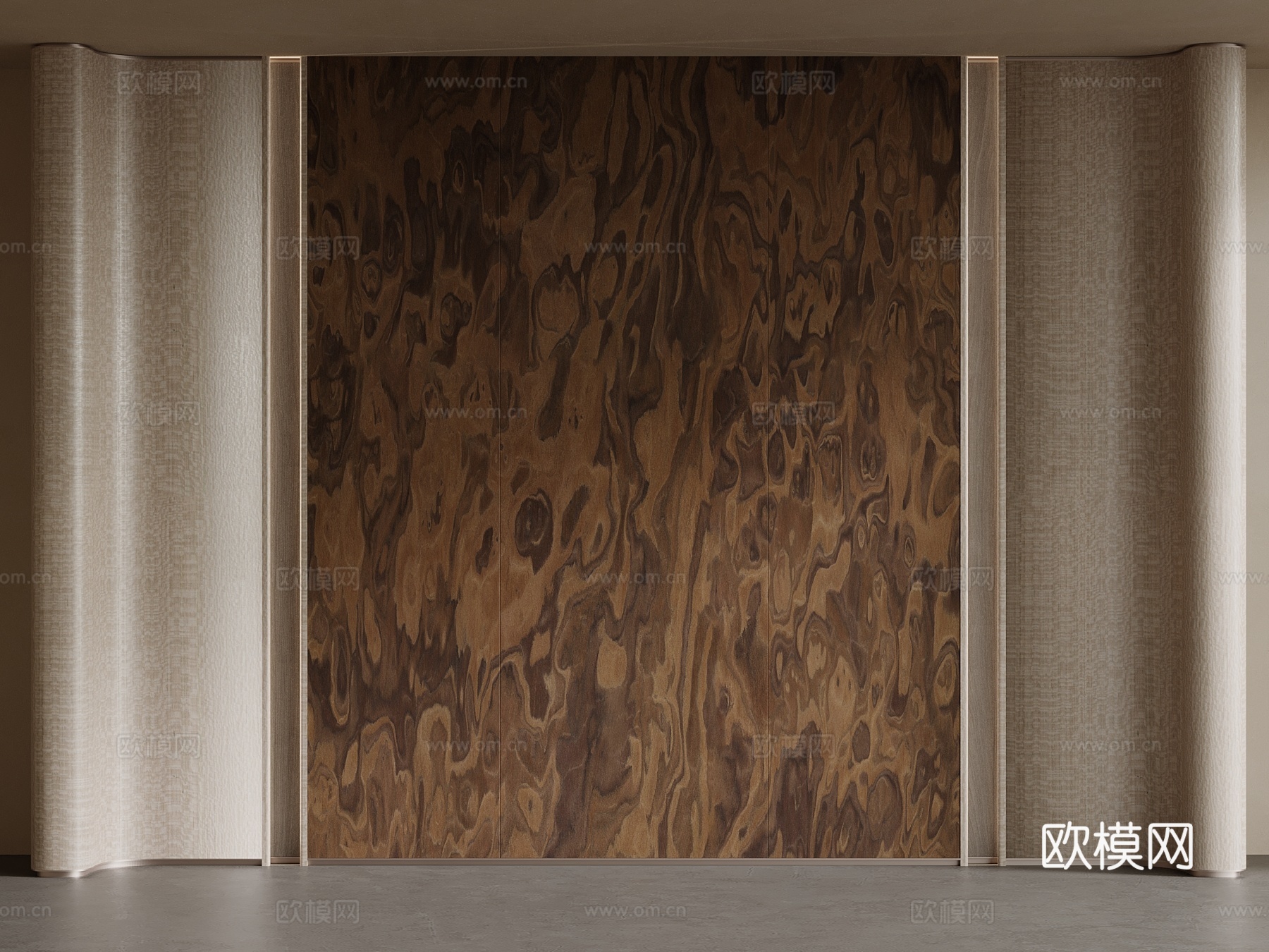 现代背景墙su模型