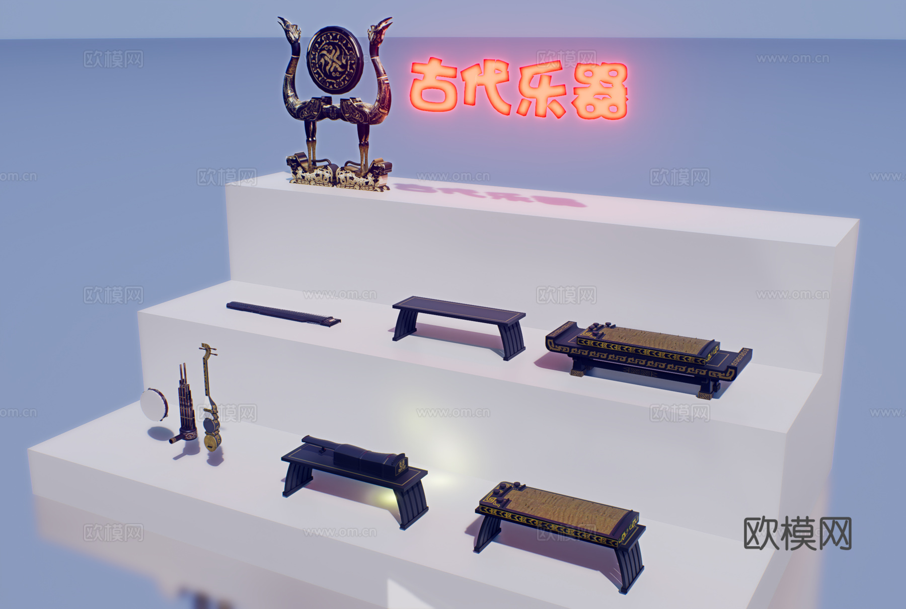 怀旧复古博物馆展示su模型