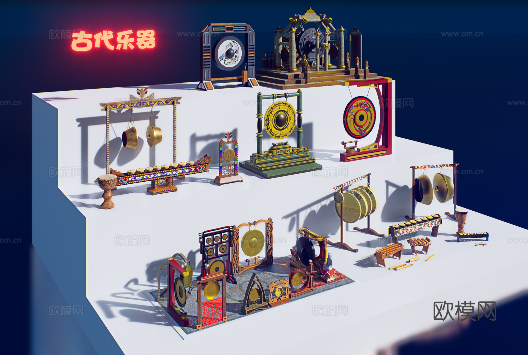 怀旧复古博物馆展示su模型