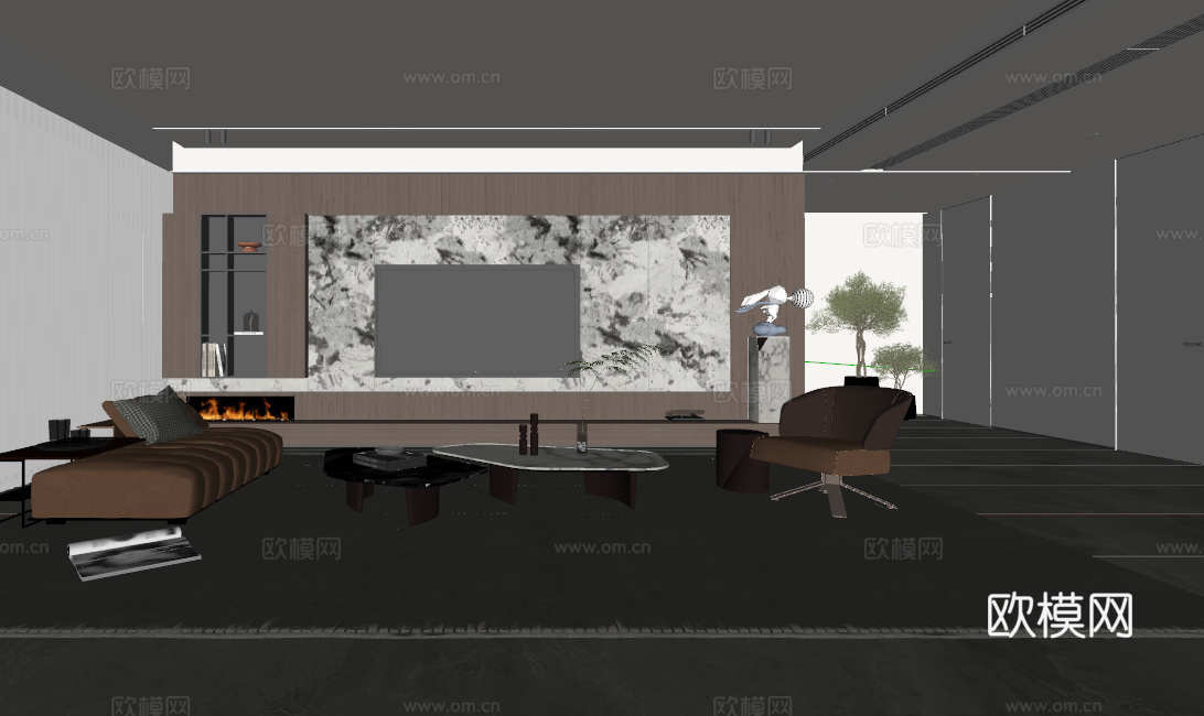 意式 家装 室内简约 轻奢风 格餐厅 客厅 卧室设计su模型