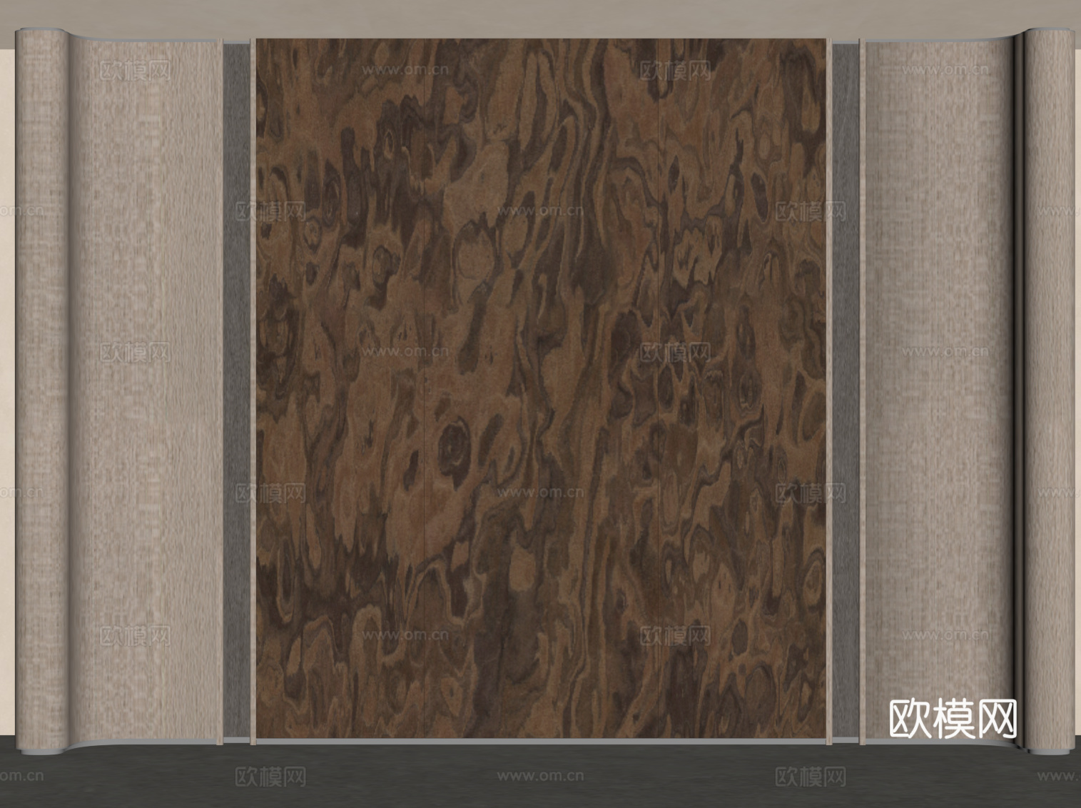 现代背景墙su模型