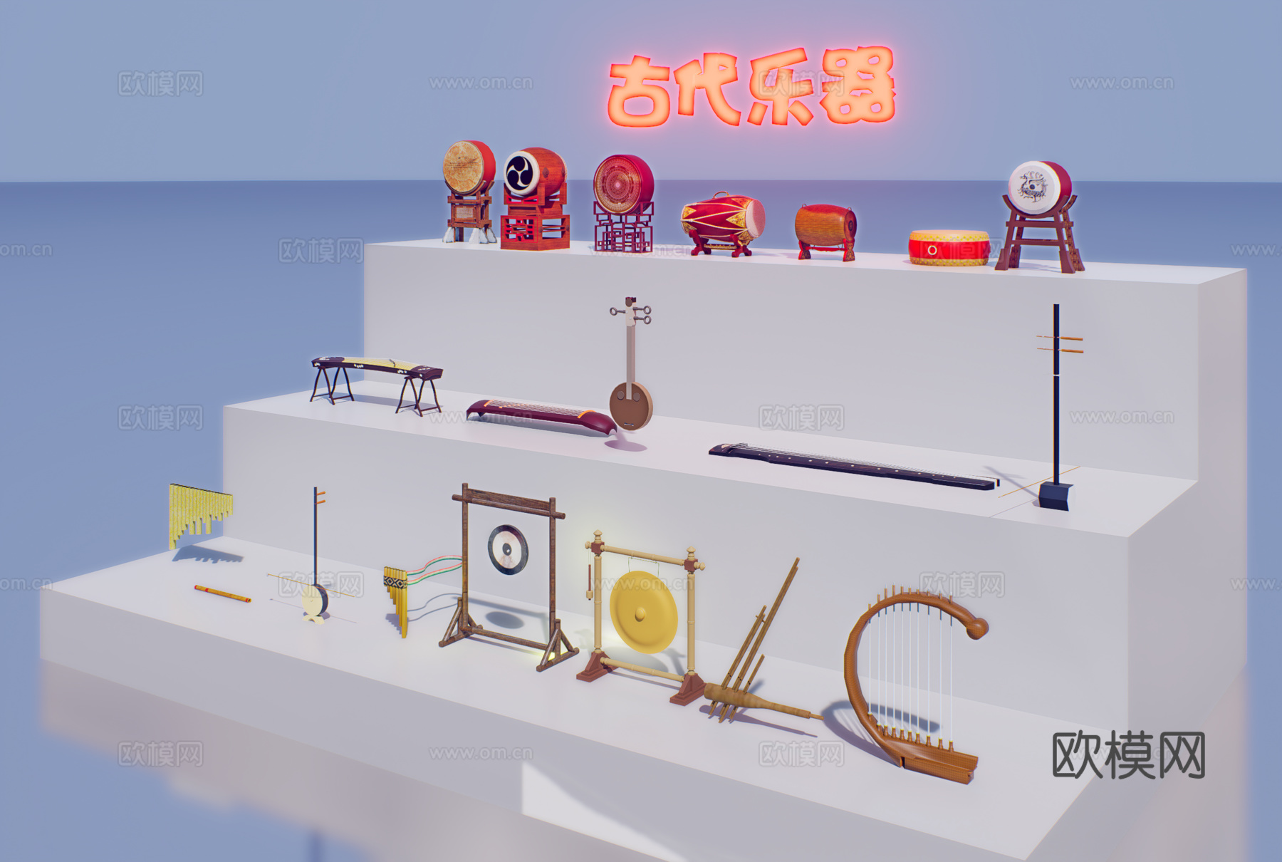 怀旧复古博物馆展示su模型