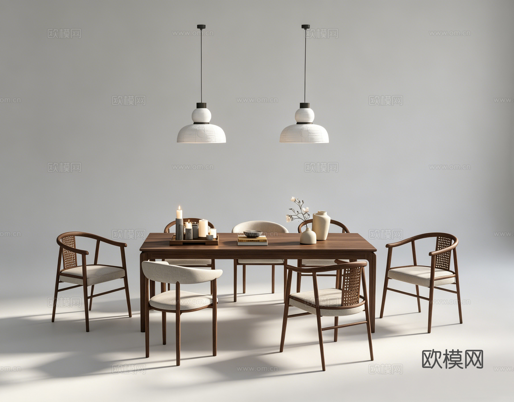 侘寂餐桌书桌su模型