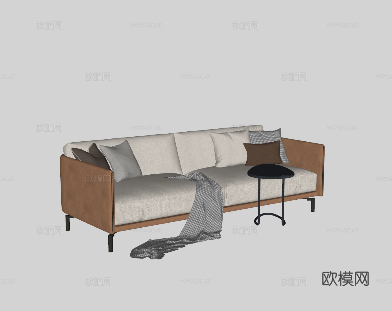 现代多人沙发su模型