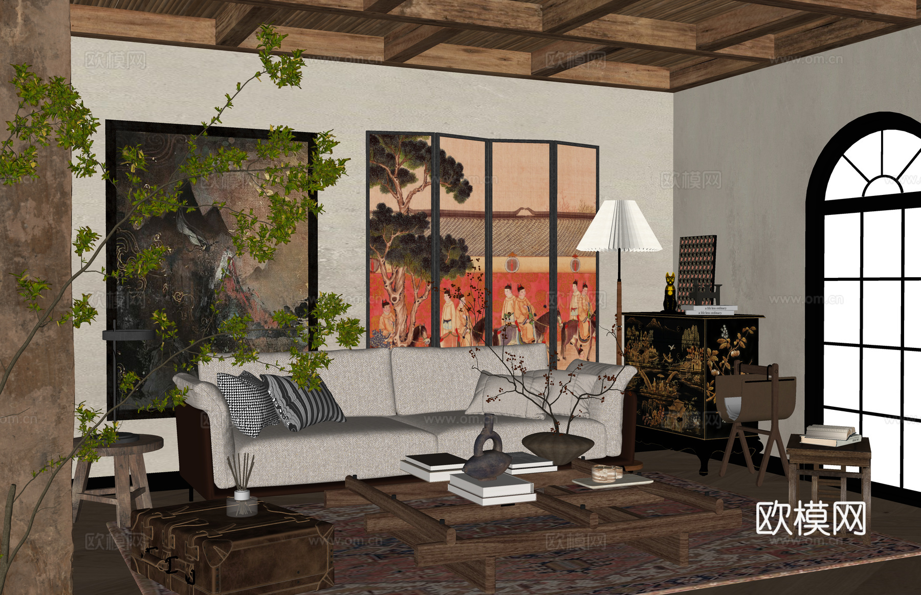 客餐厅 餐厅 家装 卧室su模型