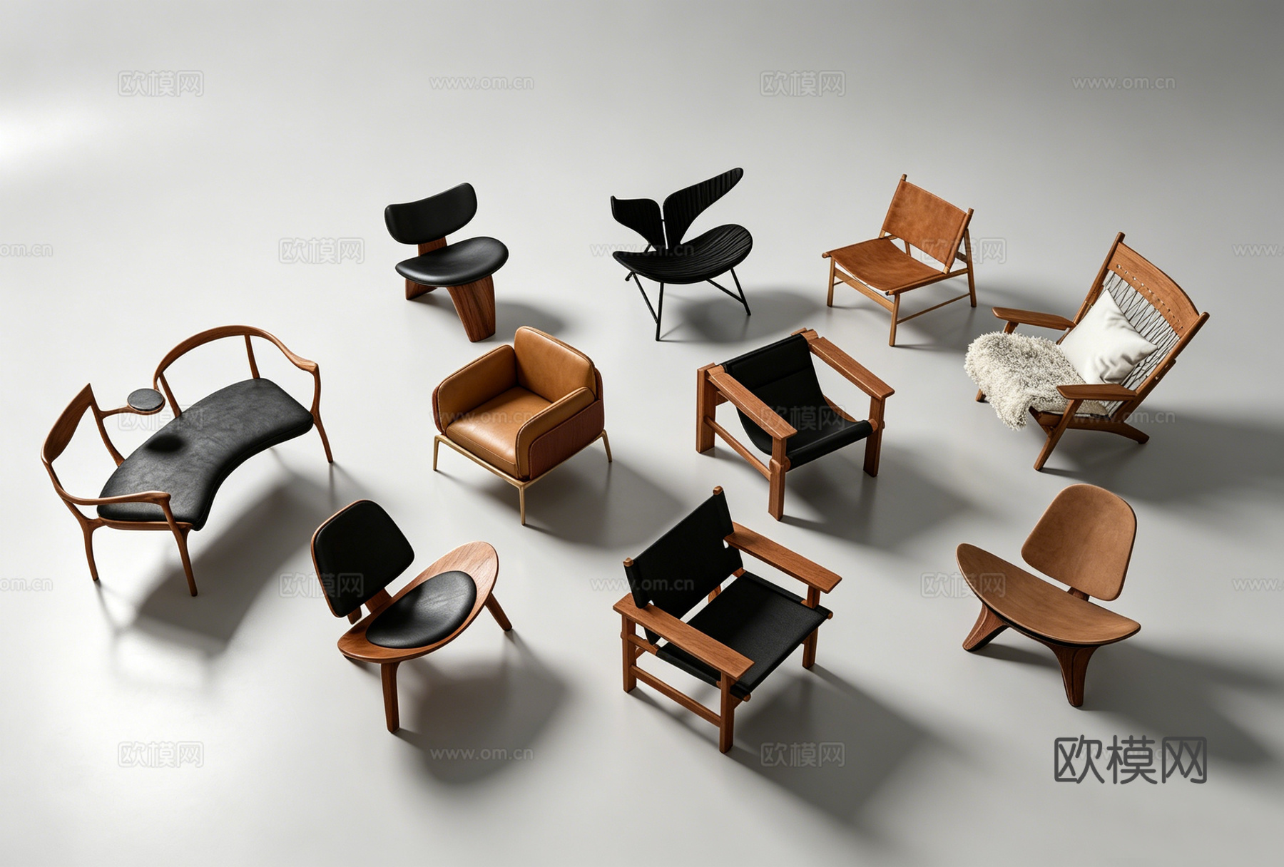 现代单椅休闲椅su模型