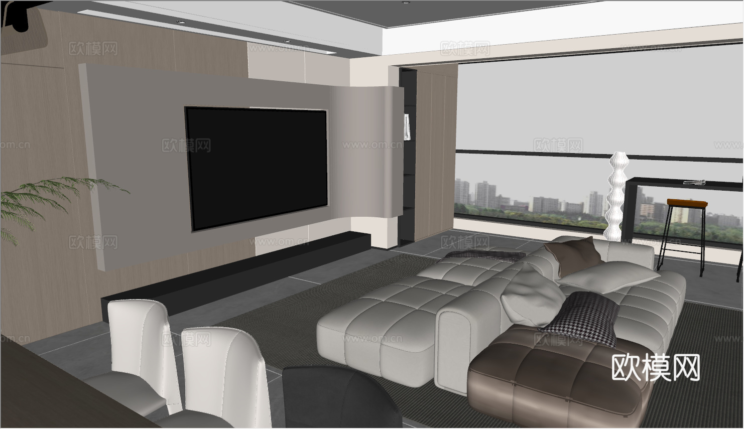 意式 家装 室内简约 轻奢风 格餐厅 客厅 卧室设计su模型